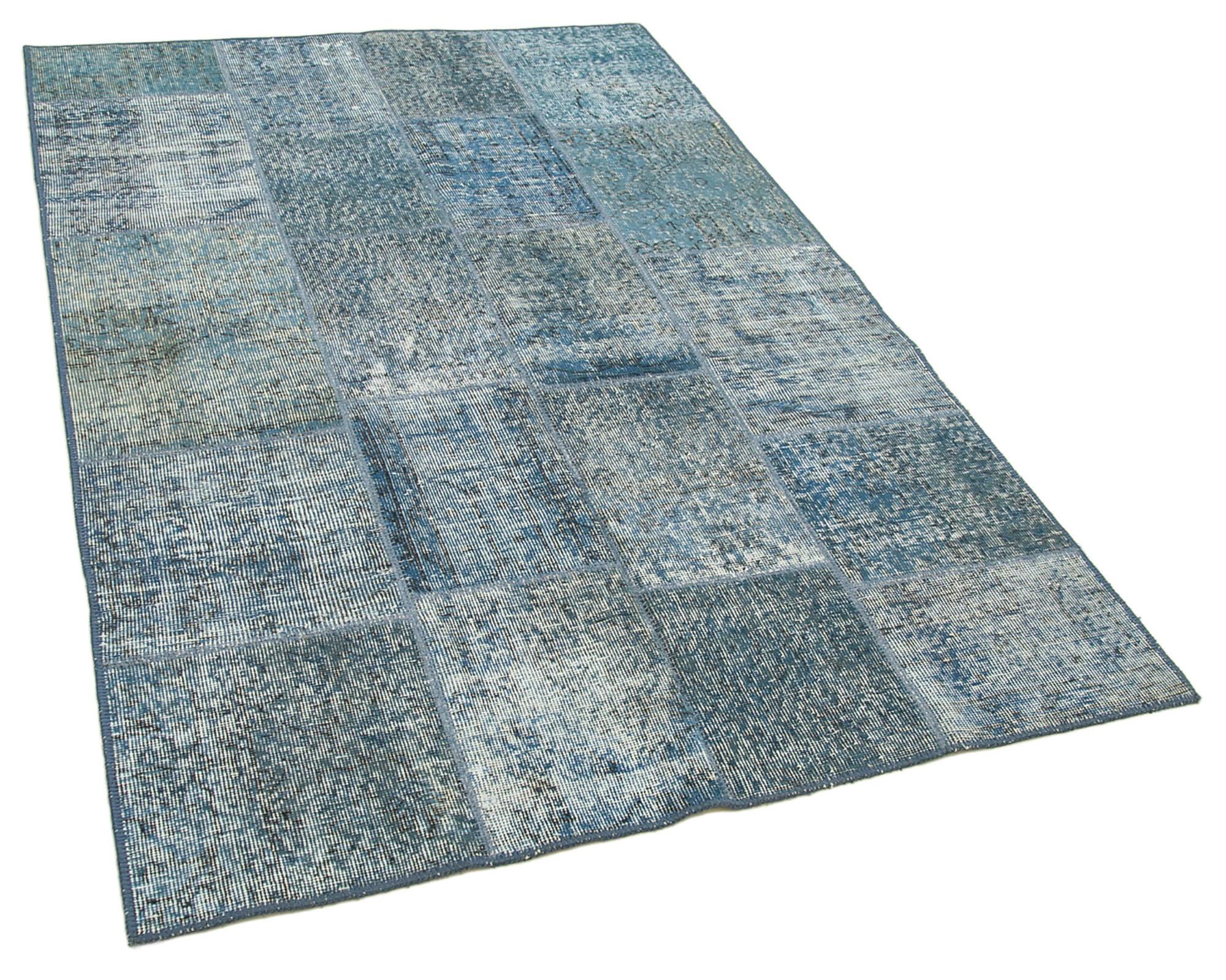 4 x 7 Blue Patchwork Rug - 2503