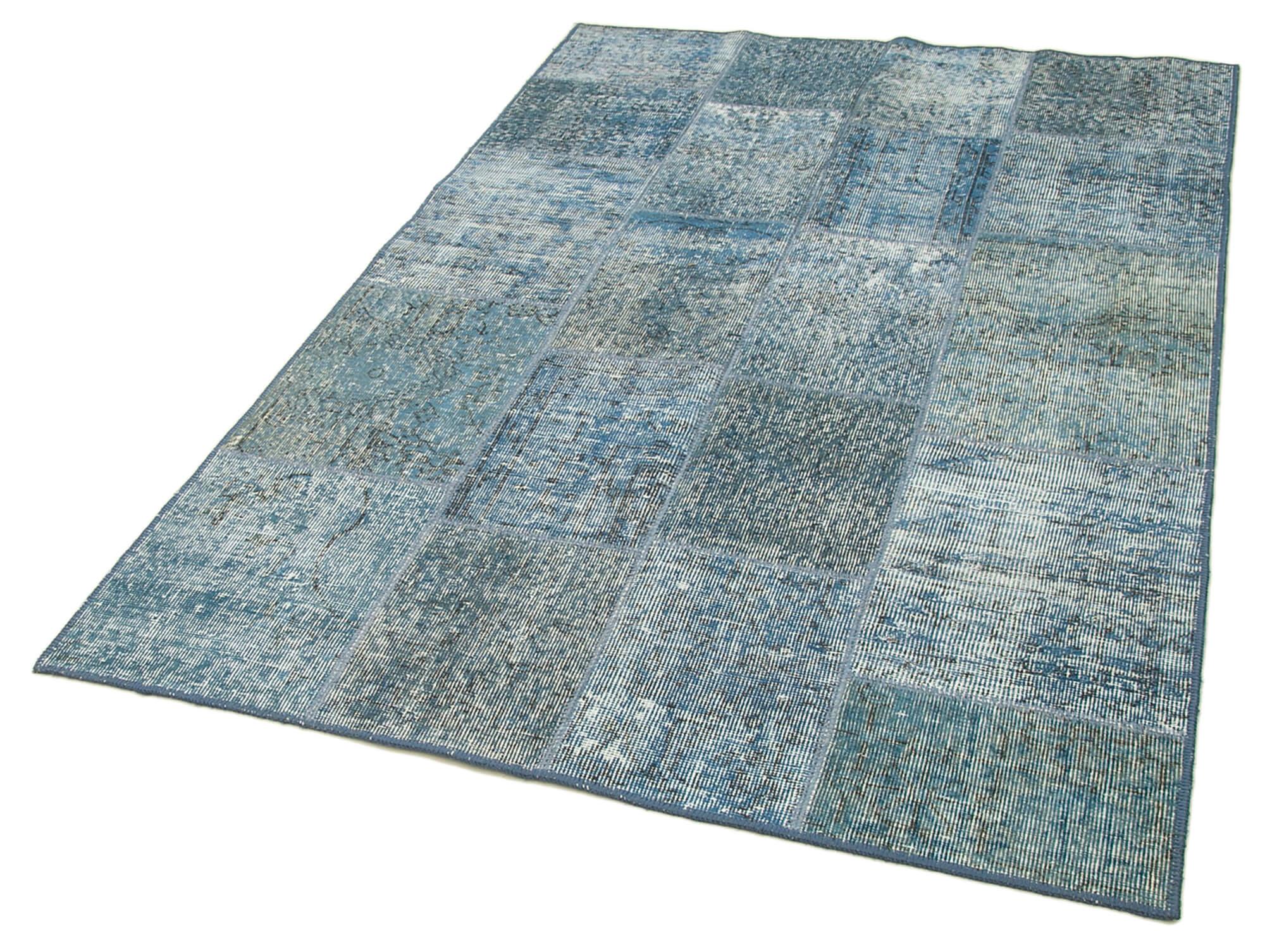 4 x 7 Blue Patchwork Rug - 2503