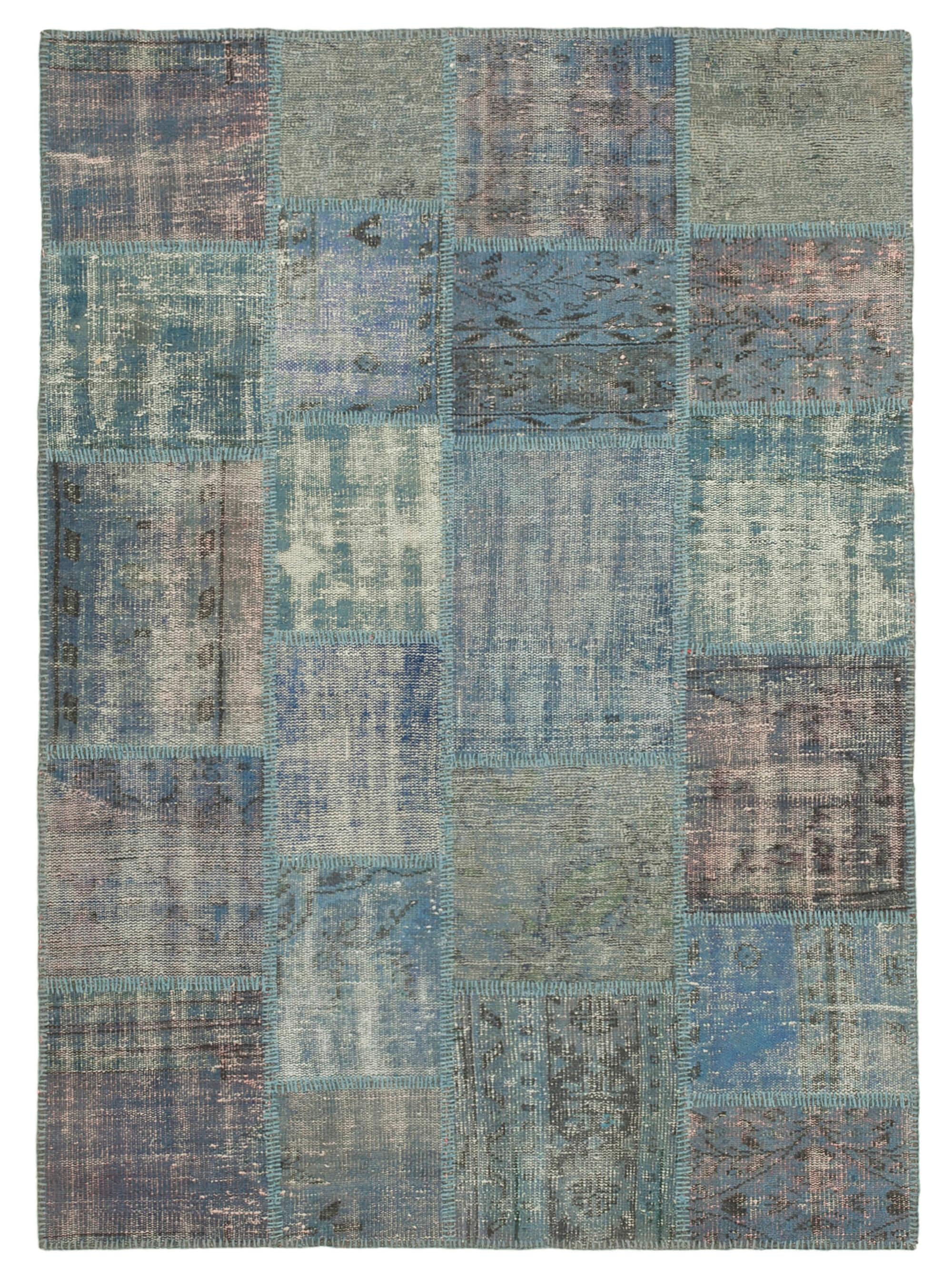 5 x 7 Blue Patchwork Rug - 2505