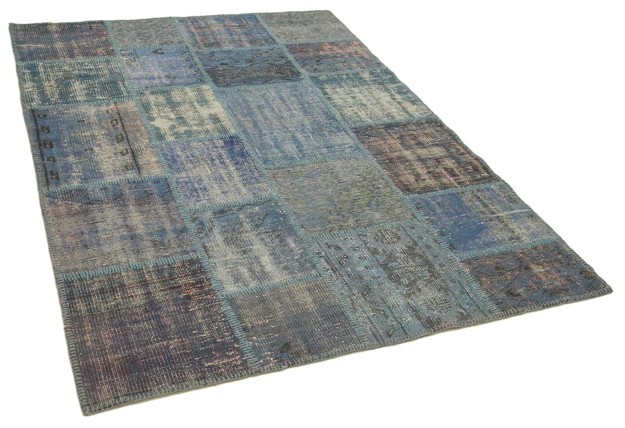 5 x 7 Blue Patchwork Rug - 2505