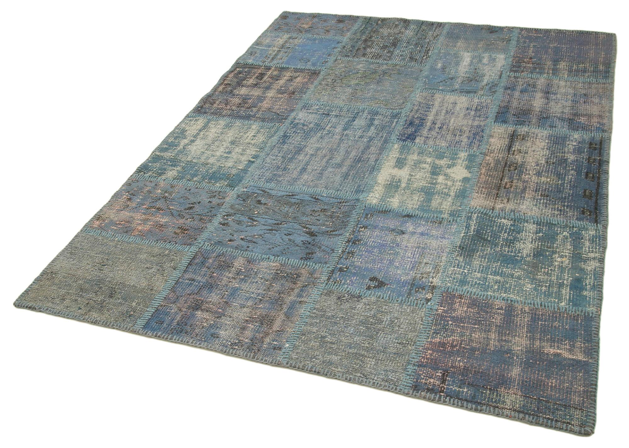 5 x 7 Blue Patchwork Rug - 2505