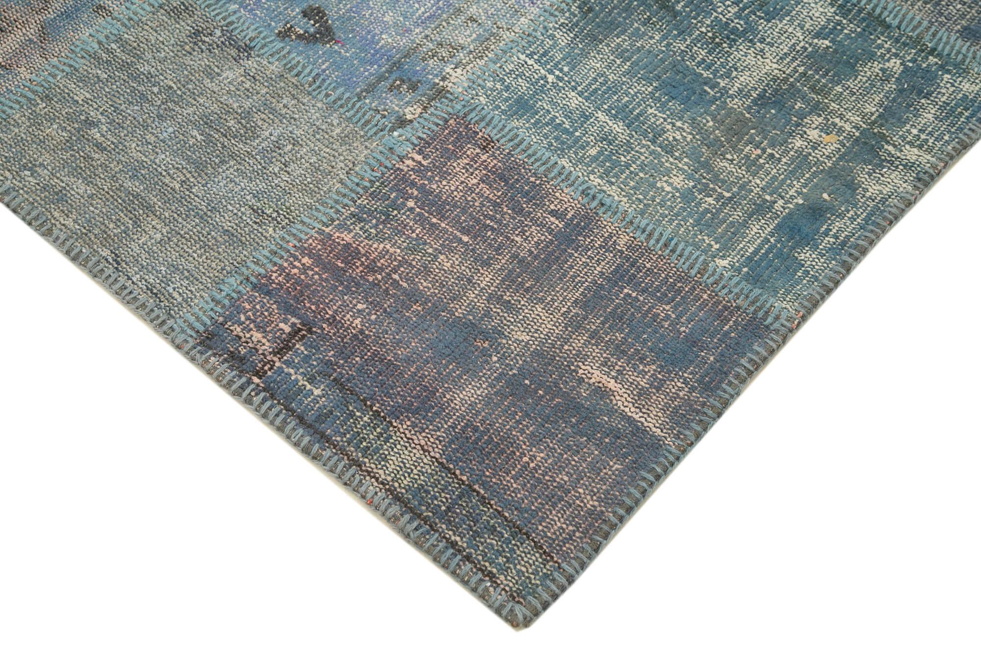 5 x 7 Blue Patchwork Rug - 2505