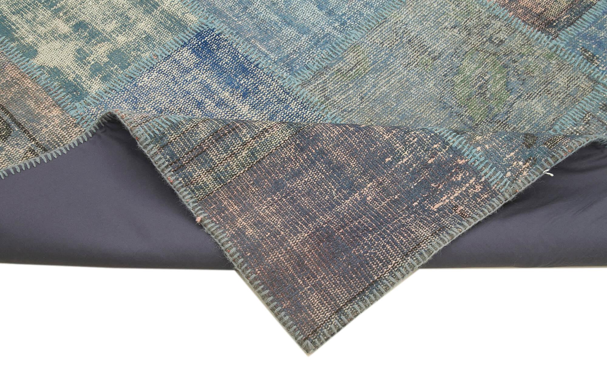 5 x 7 Blue Patchwork Rug - 2505