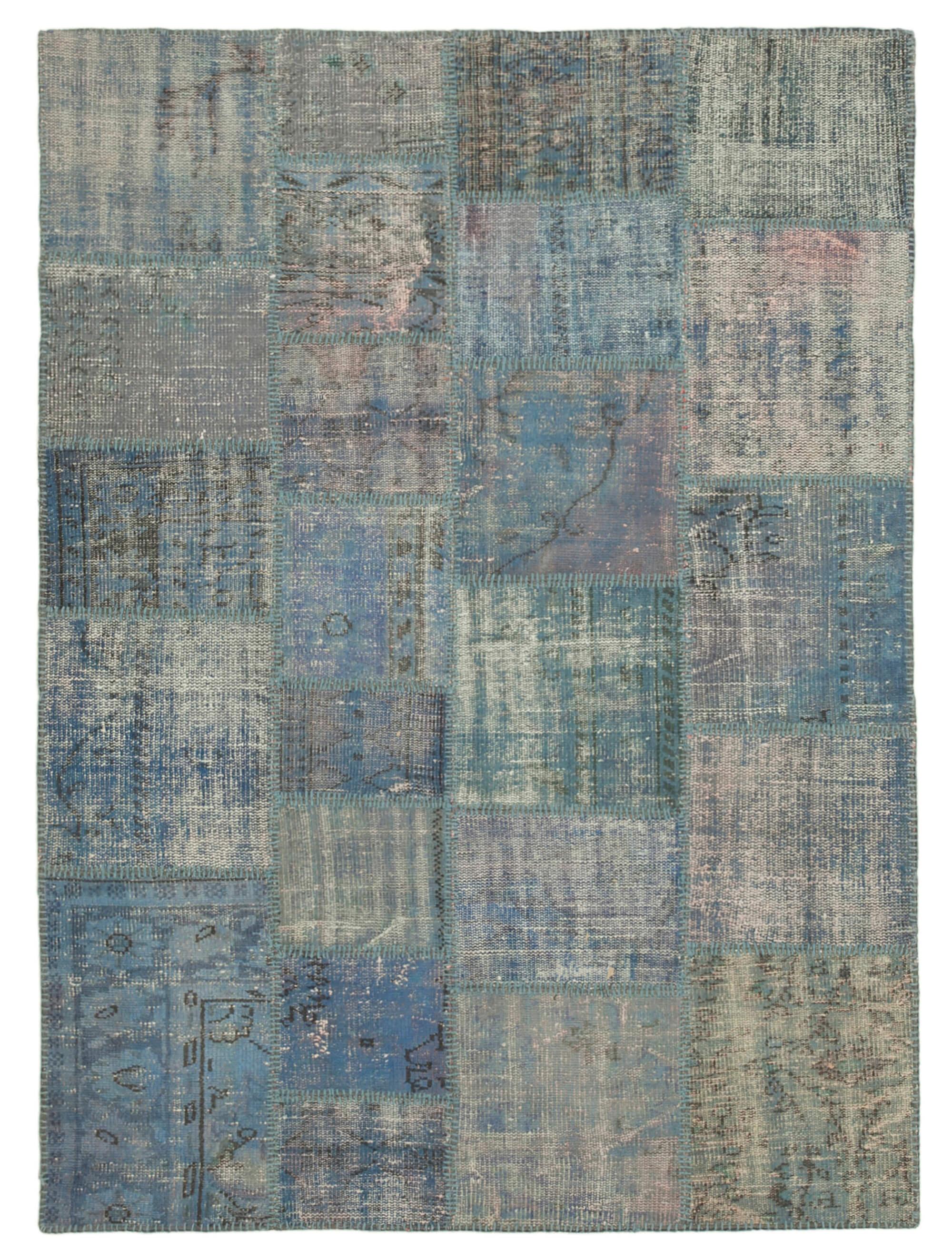 5 x 7 Blue Patchwork Rug - 2506