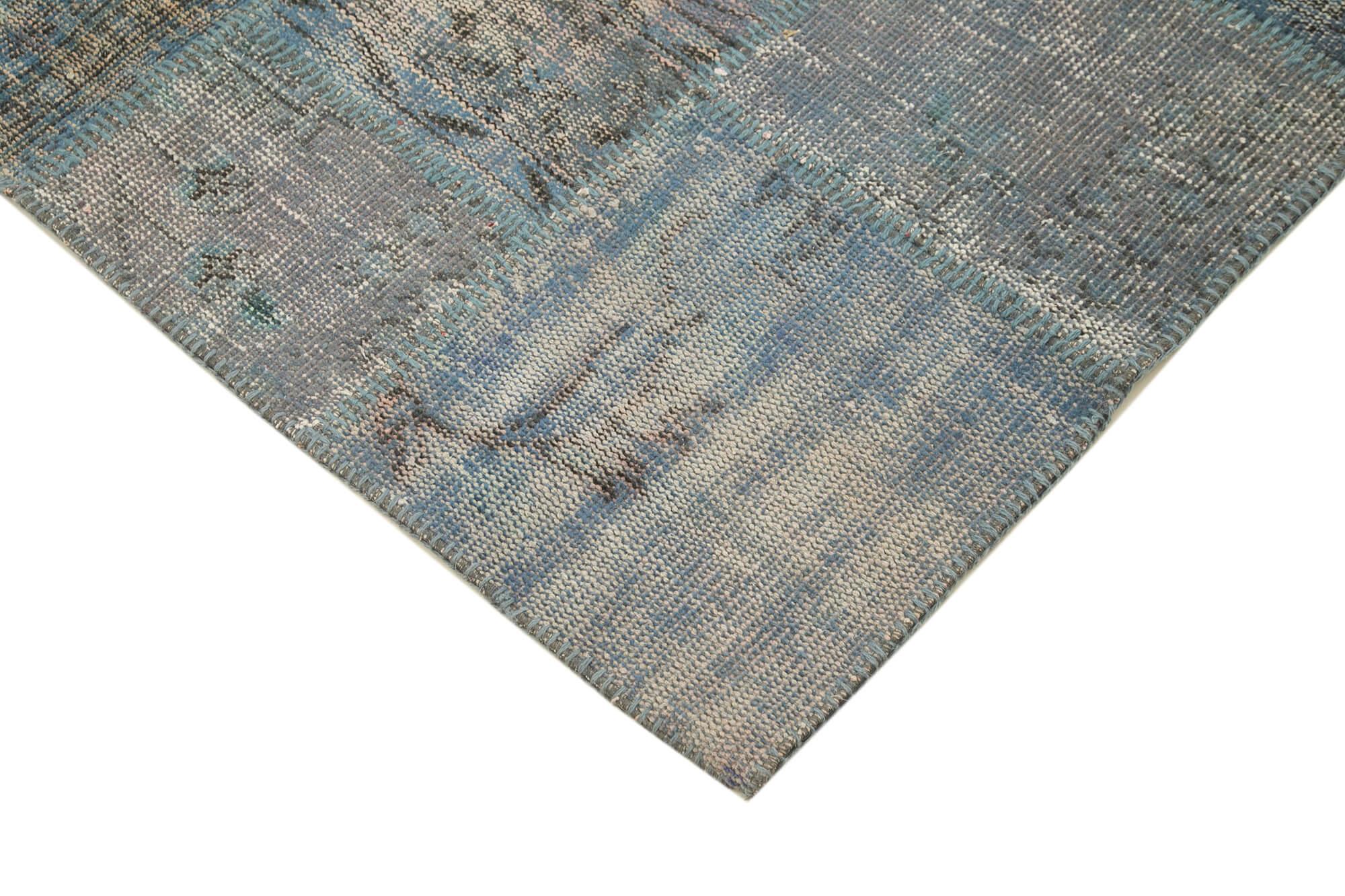 5 x 7 Blue Patchwork Rug - 2506