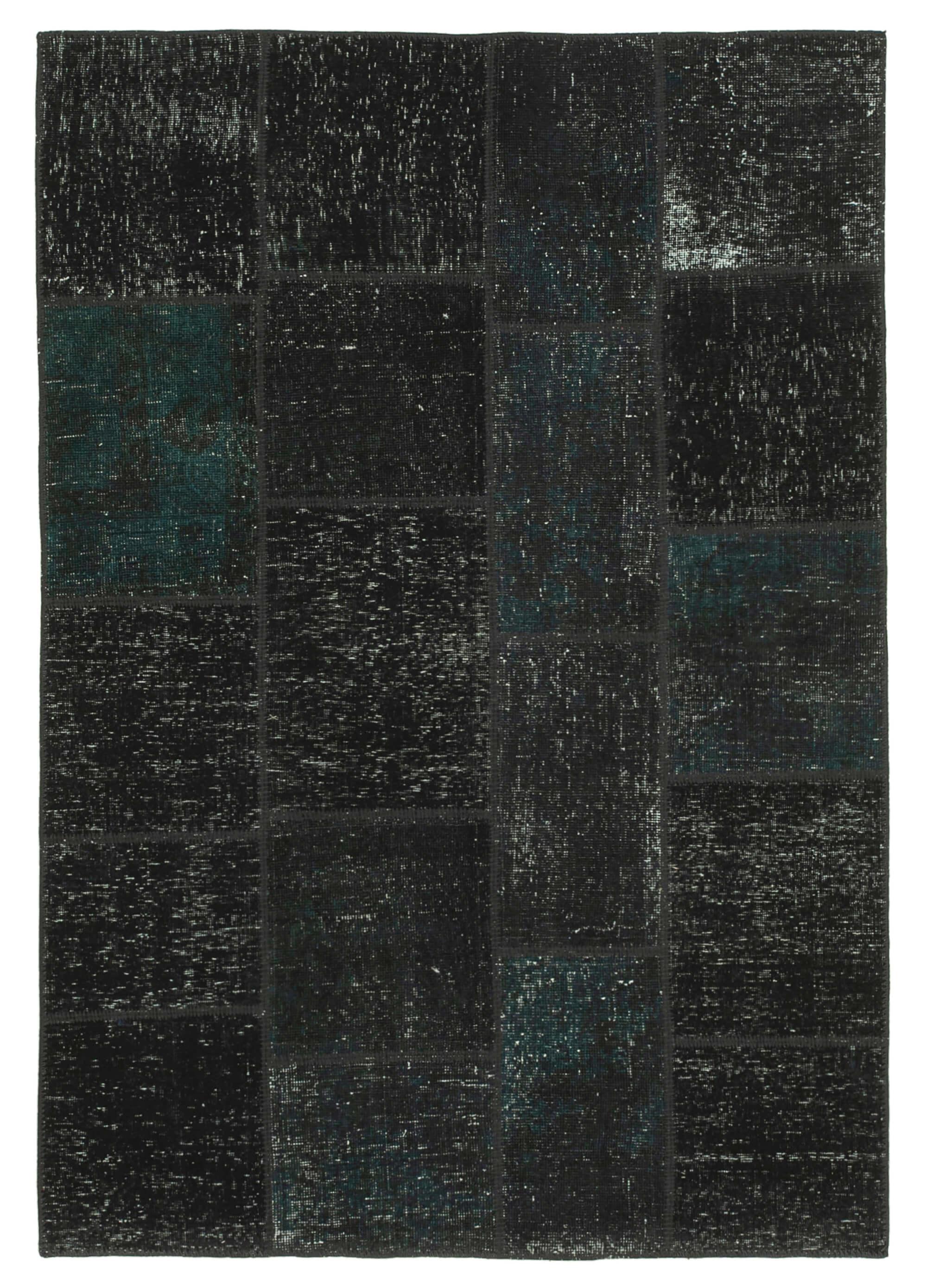 5 x 7 Black Patchwork Rug - 2508