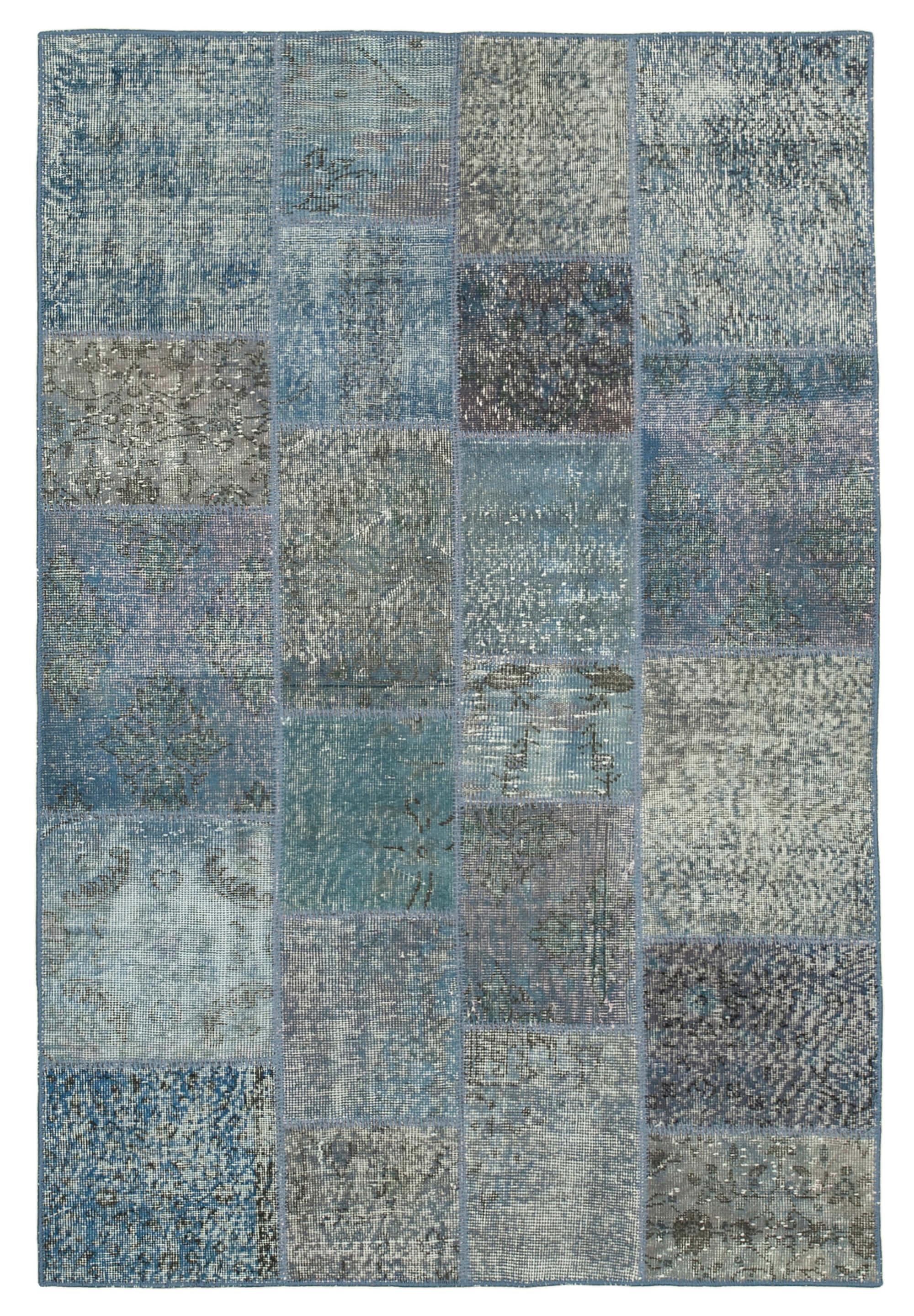 4 x 7 Blue Patchwork Rug - 2509