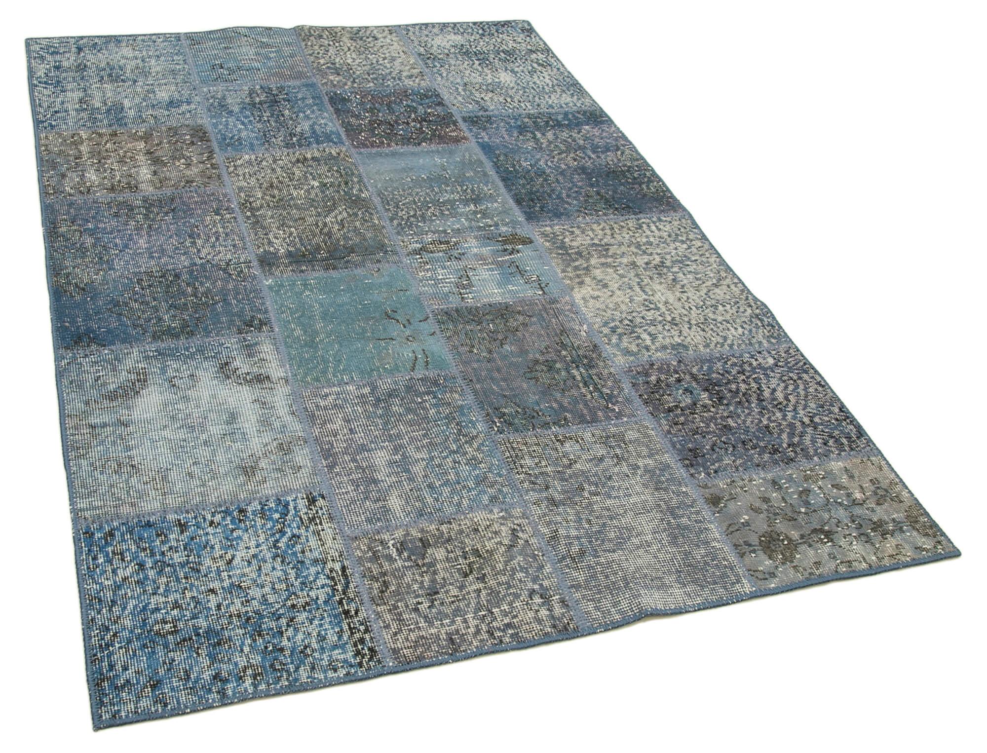 4 x 7 Blue Patchwork Rug - 2509