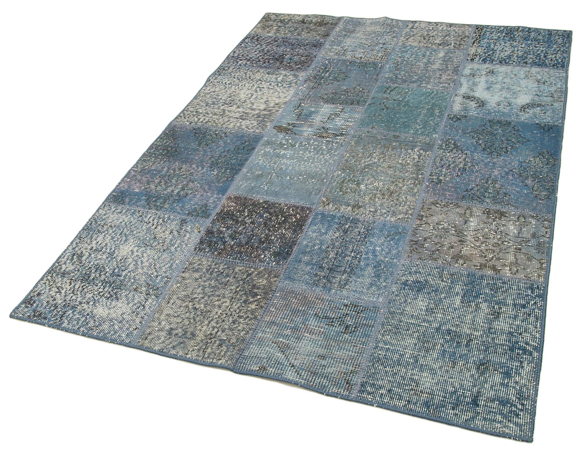 4 x 7 Blue Patchwork Rug - 2509