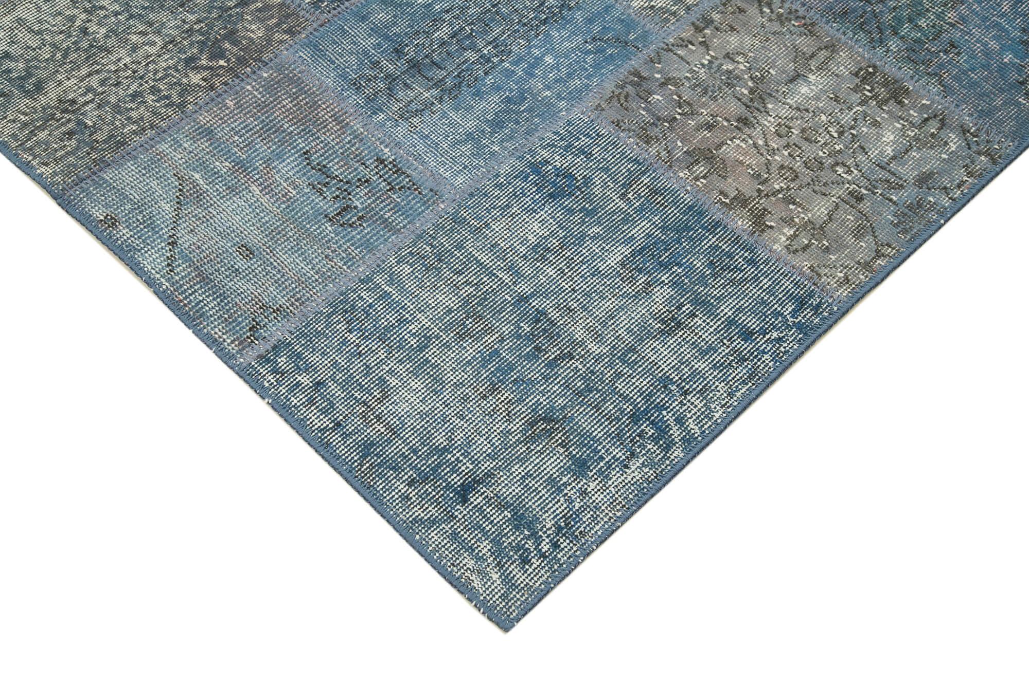 4 x 7 Blue Patchwork Rug - 2509