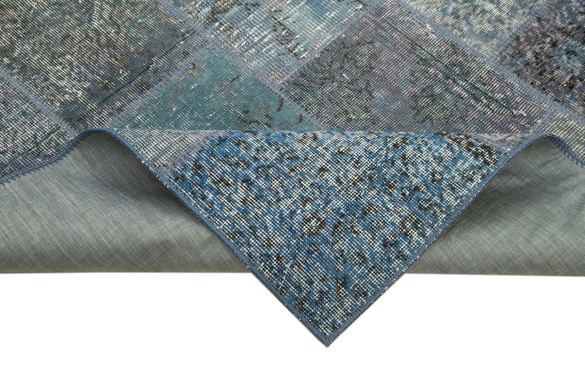 4 x 7 Blue Patchwork Rug - 2509