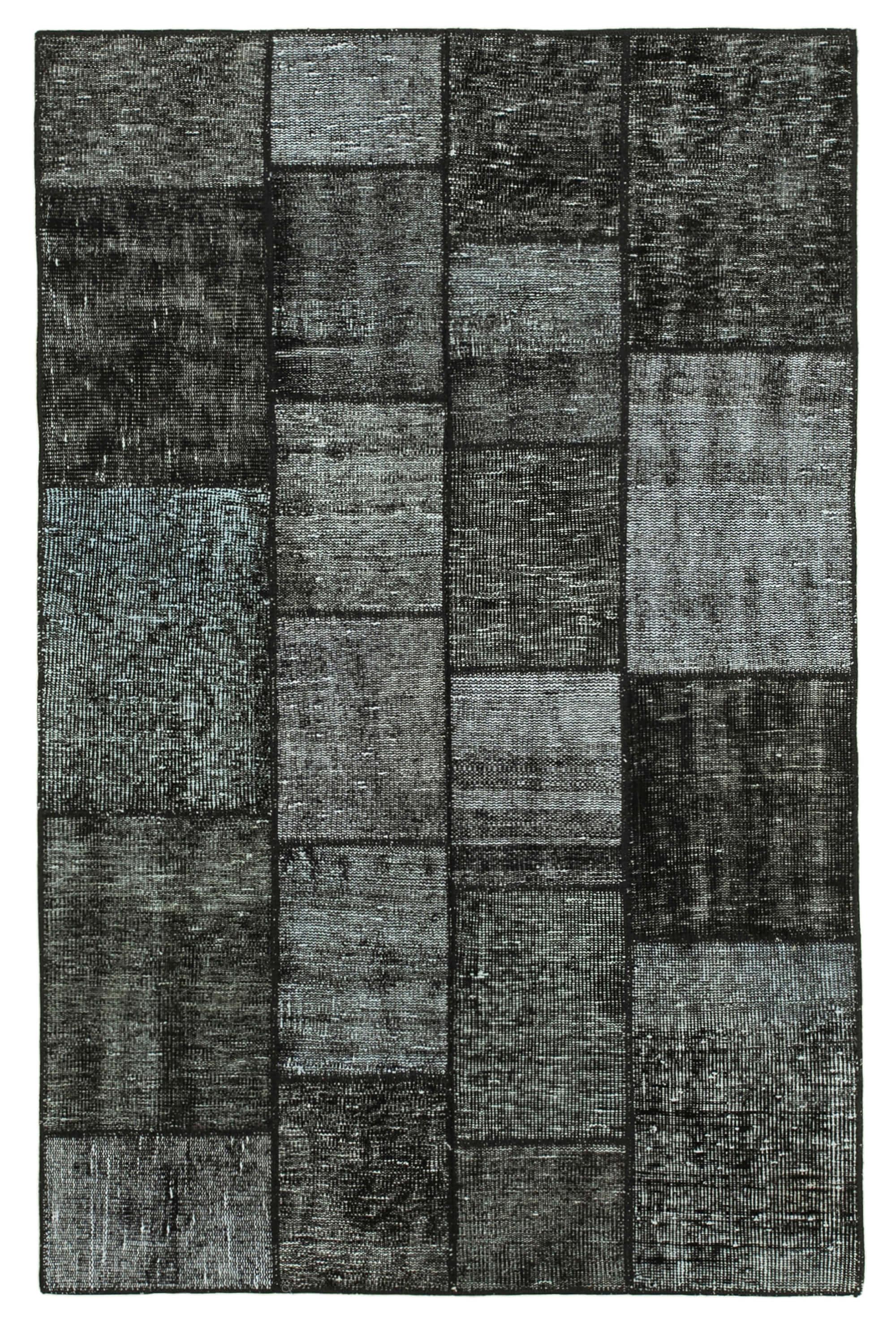 4 x 7 Black Patchwork Rug - 2510