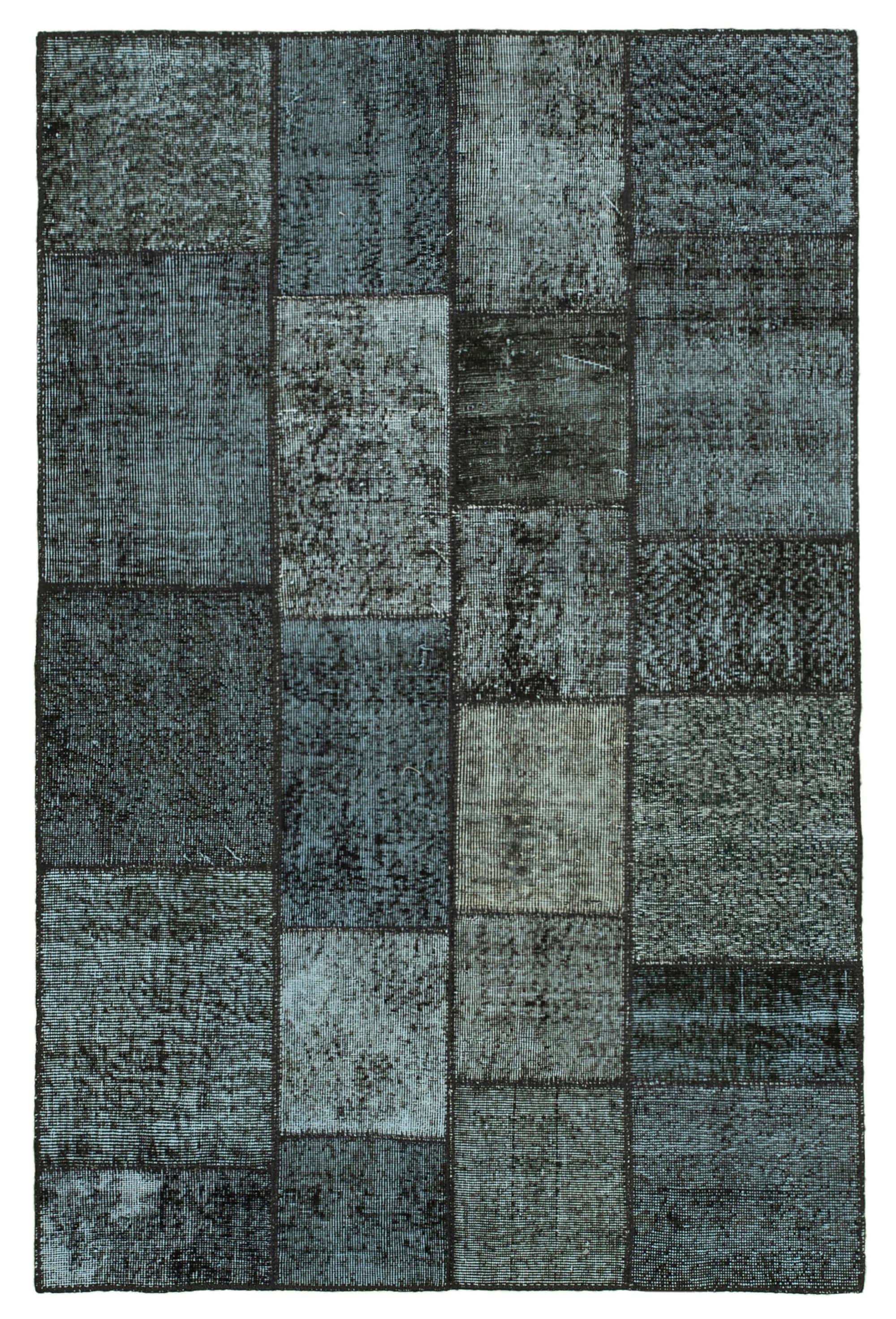 4 x 7 Black Patchwork Rug - 2520