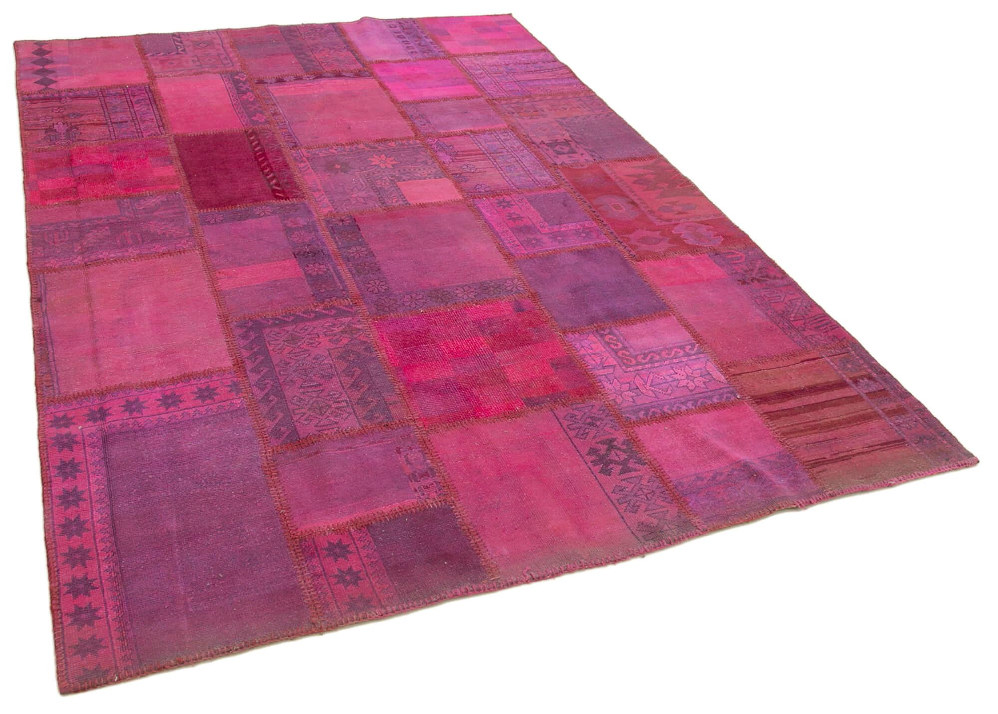 6 x 8 Pink Patchwork Rug - 2531