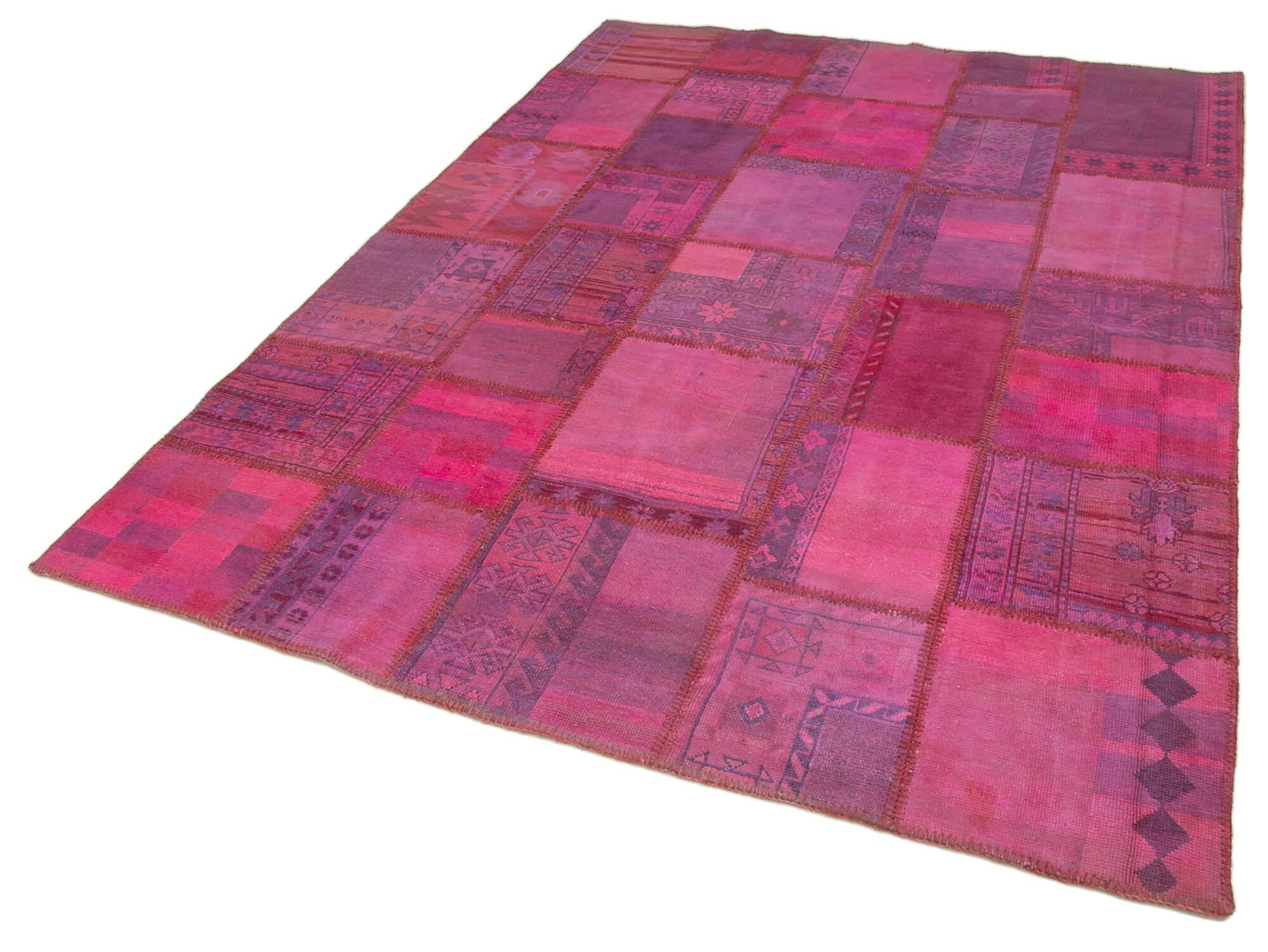 6 x 8 Pink Patchwork Rug - 2531