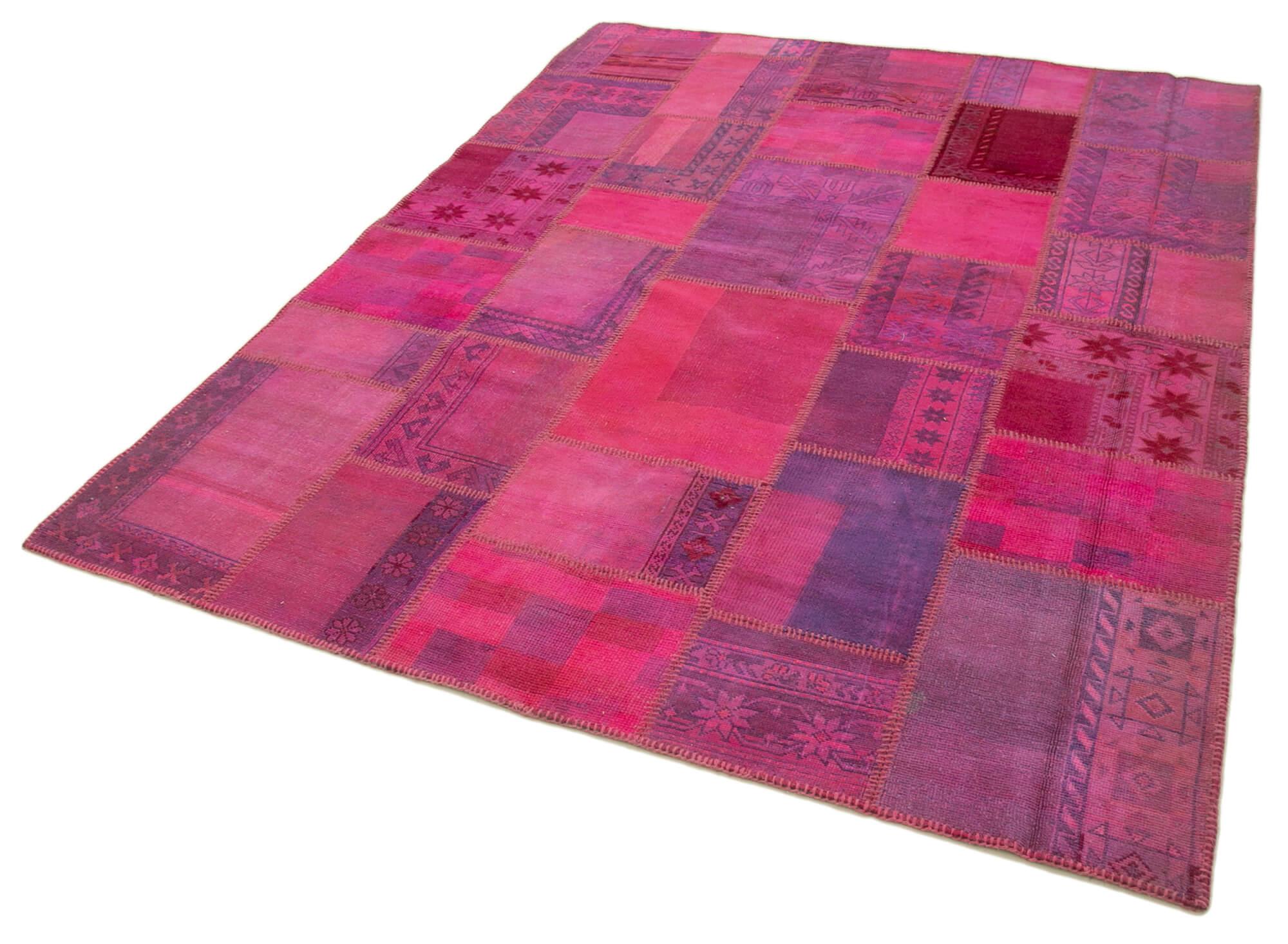 6 x 8 Pink Patchwork Rug - 2532