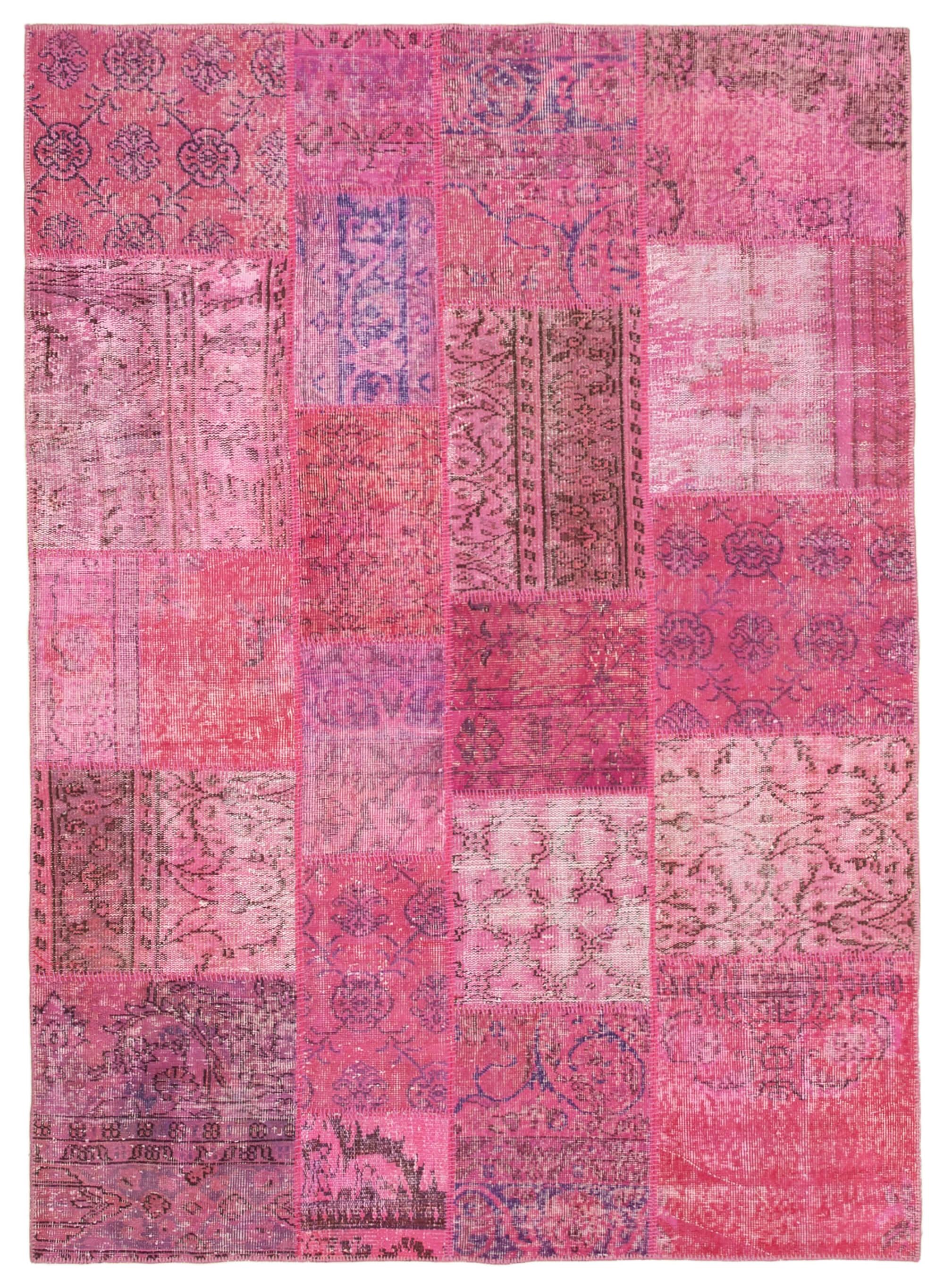 6 x 8 Pink Patchwork Rug - 2533