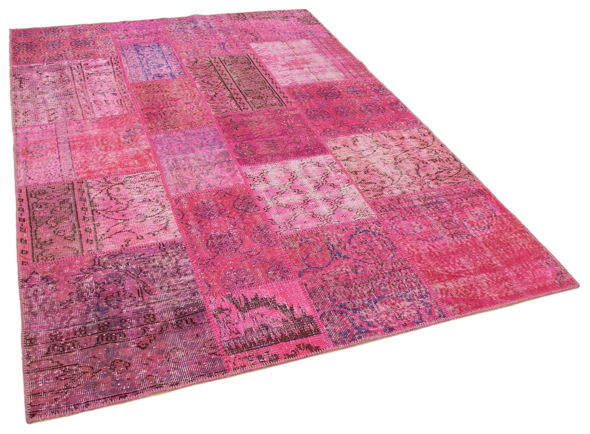 6 x 8 Pink Patchwork Rug - 2533