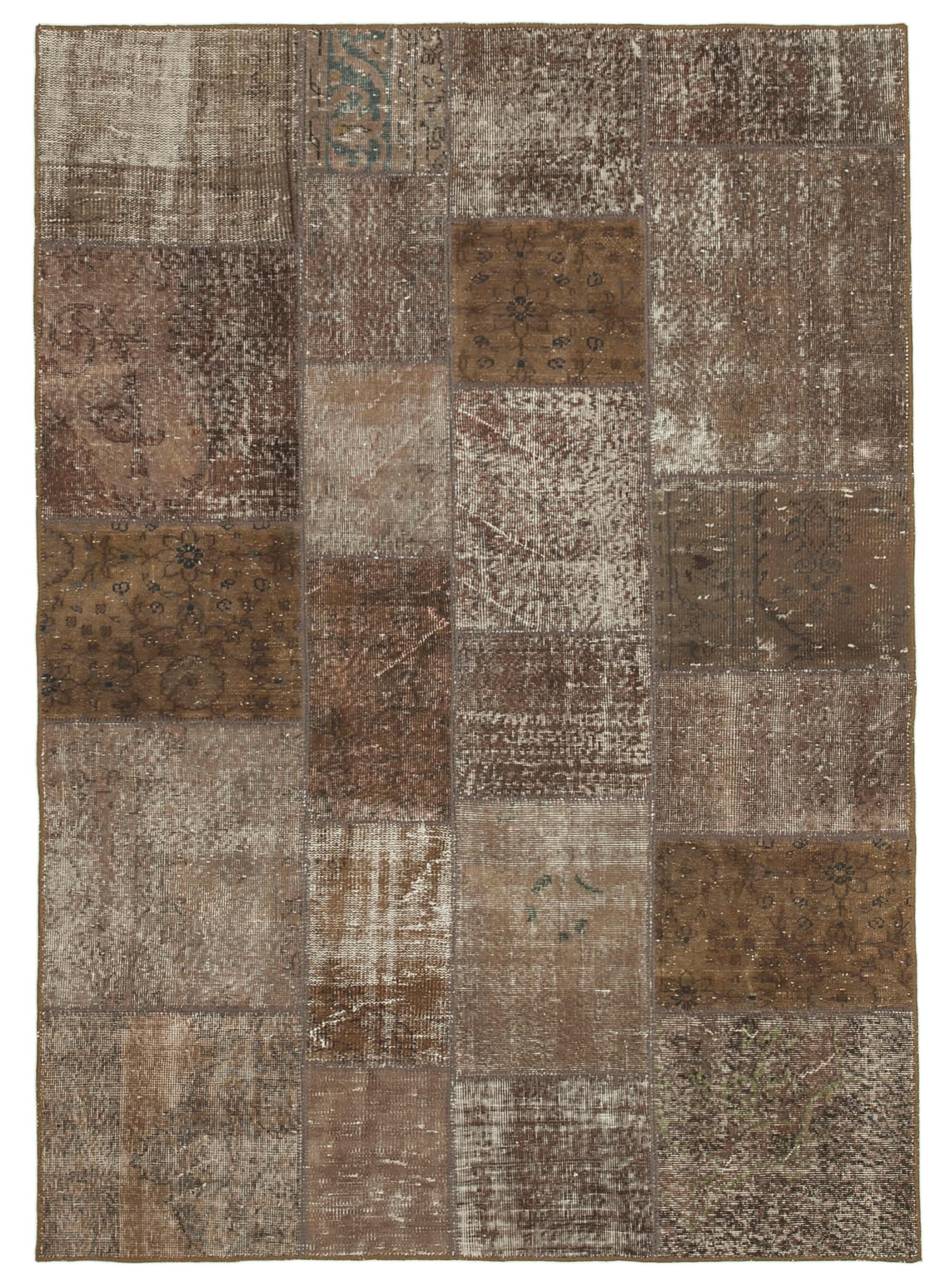 6 x 8 Brown Patchwork Rug - 2536