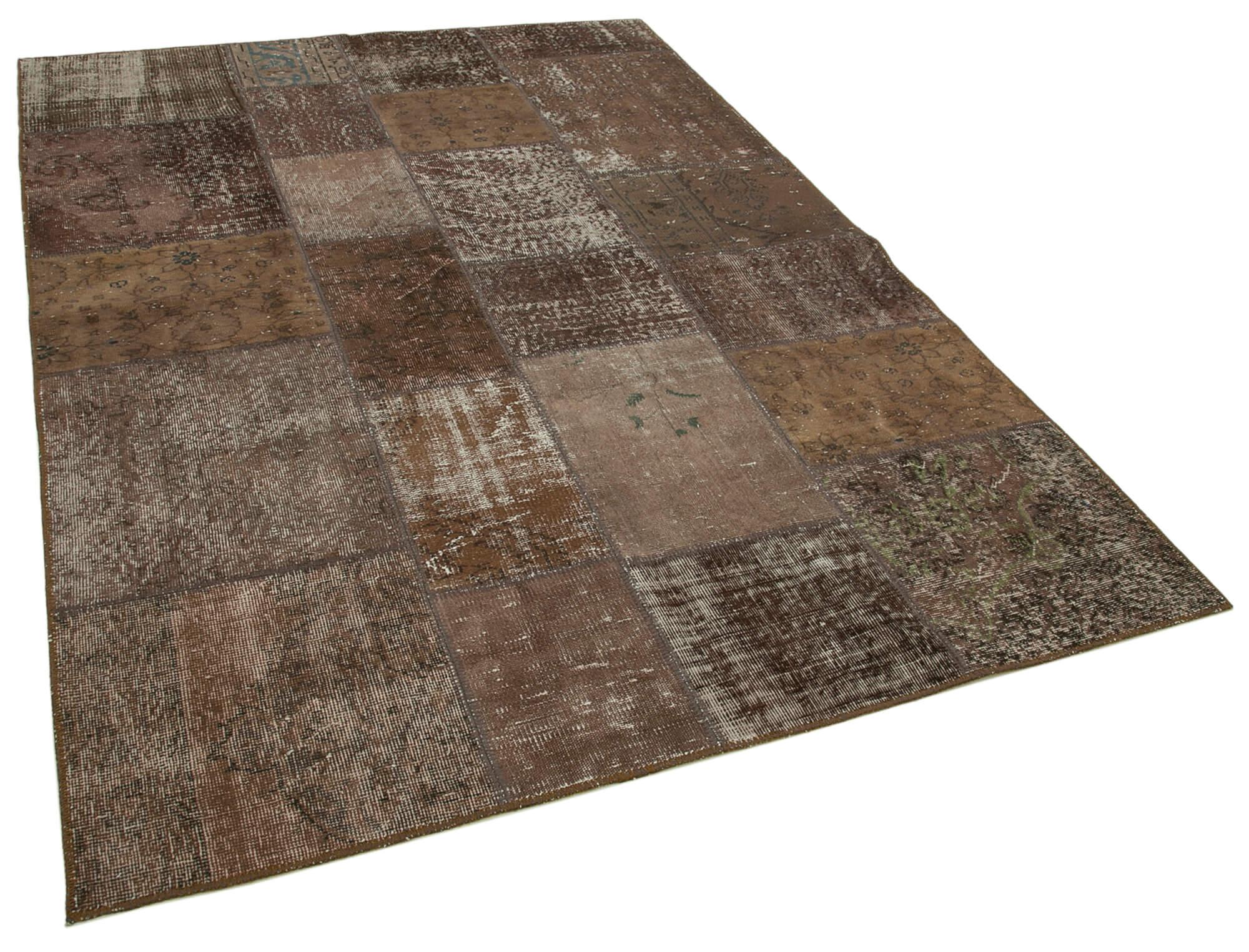 6 x 8 Brown Patchwork Rug - 2536