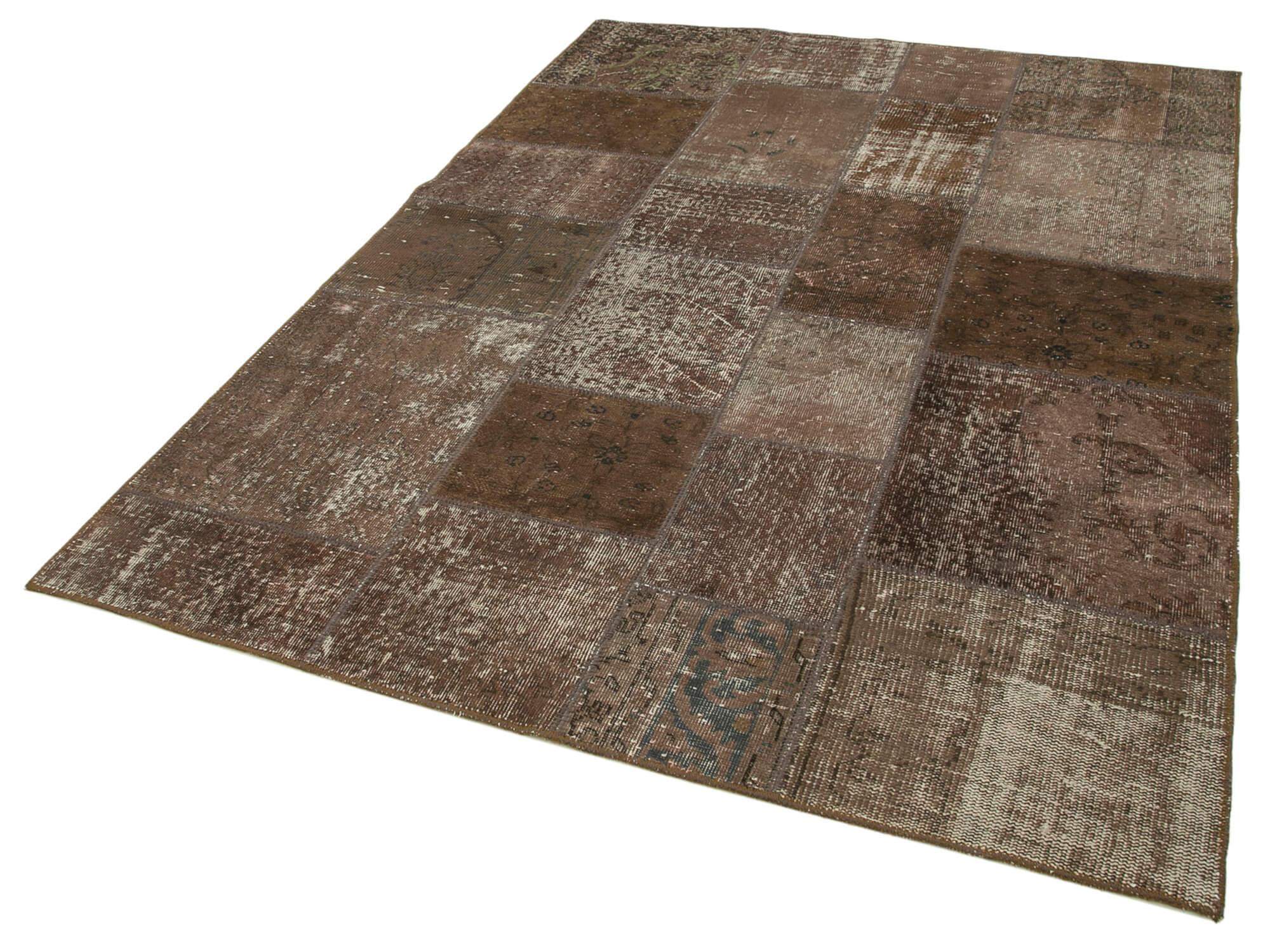 6 x 8 Brown Patchwork Rug - 2536