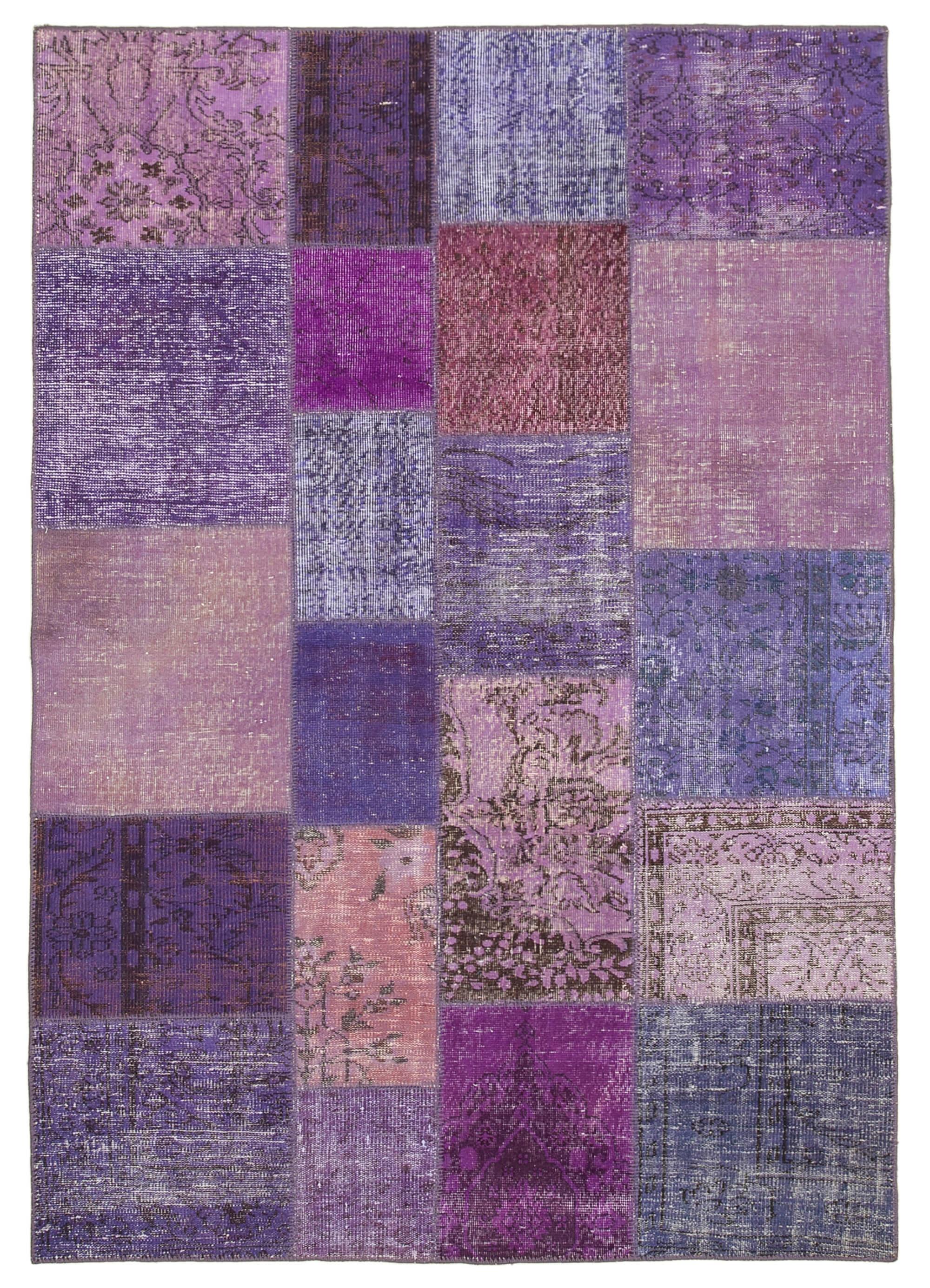 6 x 8 Purple Patchwork Rug - 2537