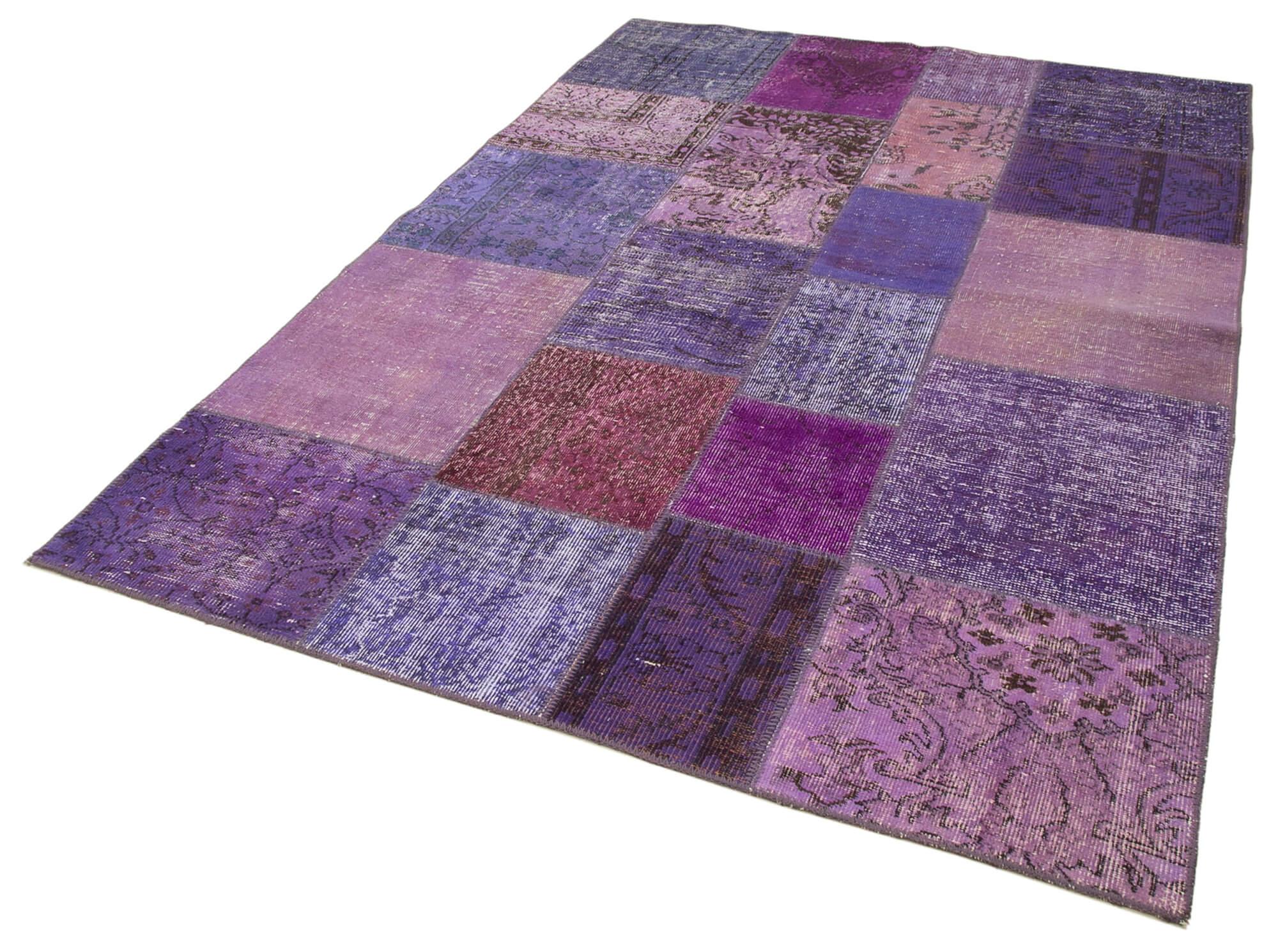 6 x 8 Purple Patchwork Rug - 2537