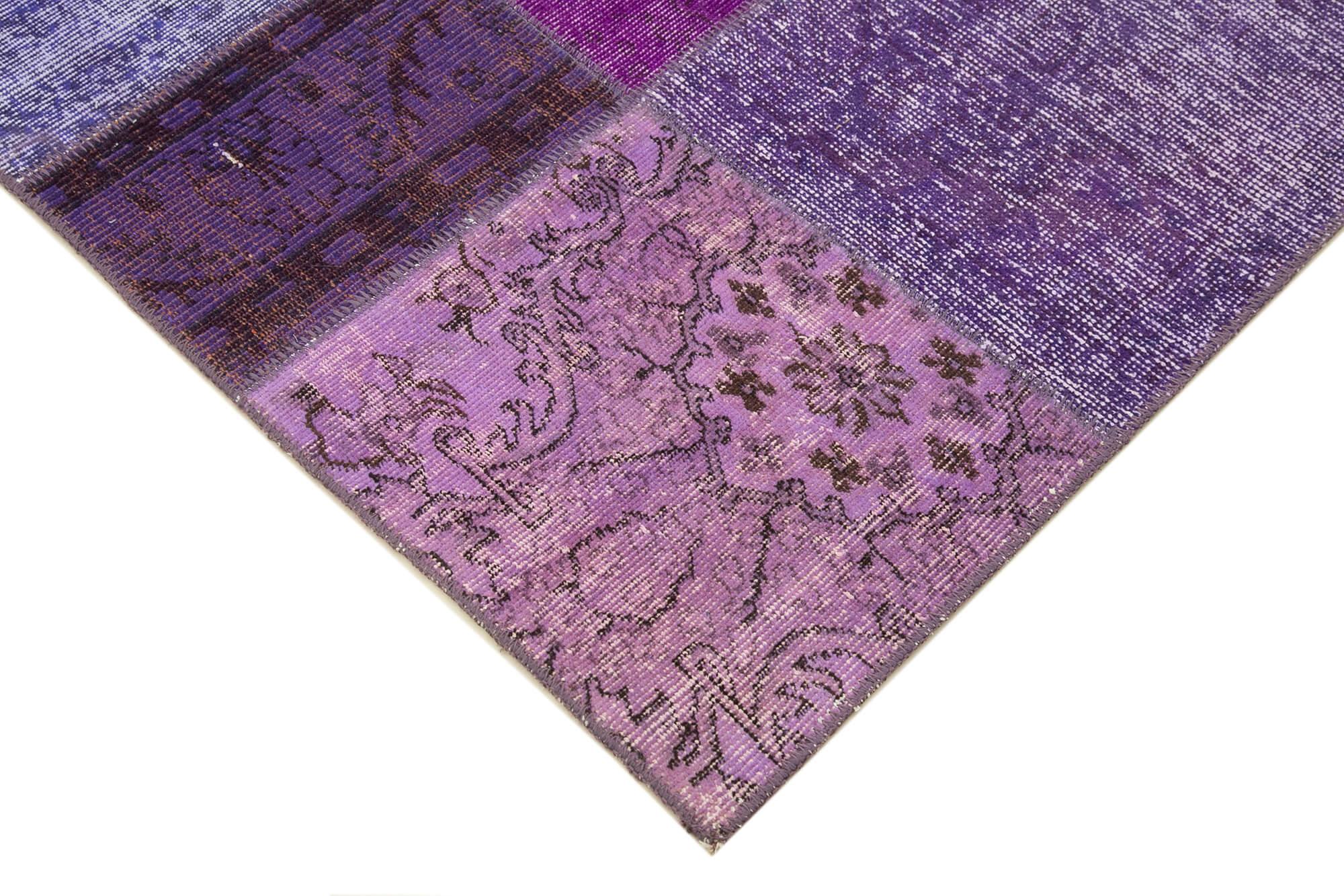 6 x 8 Purple Patchwork Rug - 2537