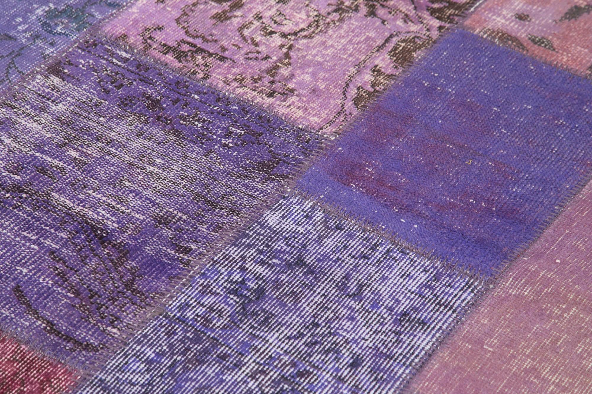 6 x 8 Purple Patchwork Rug - 2537