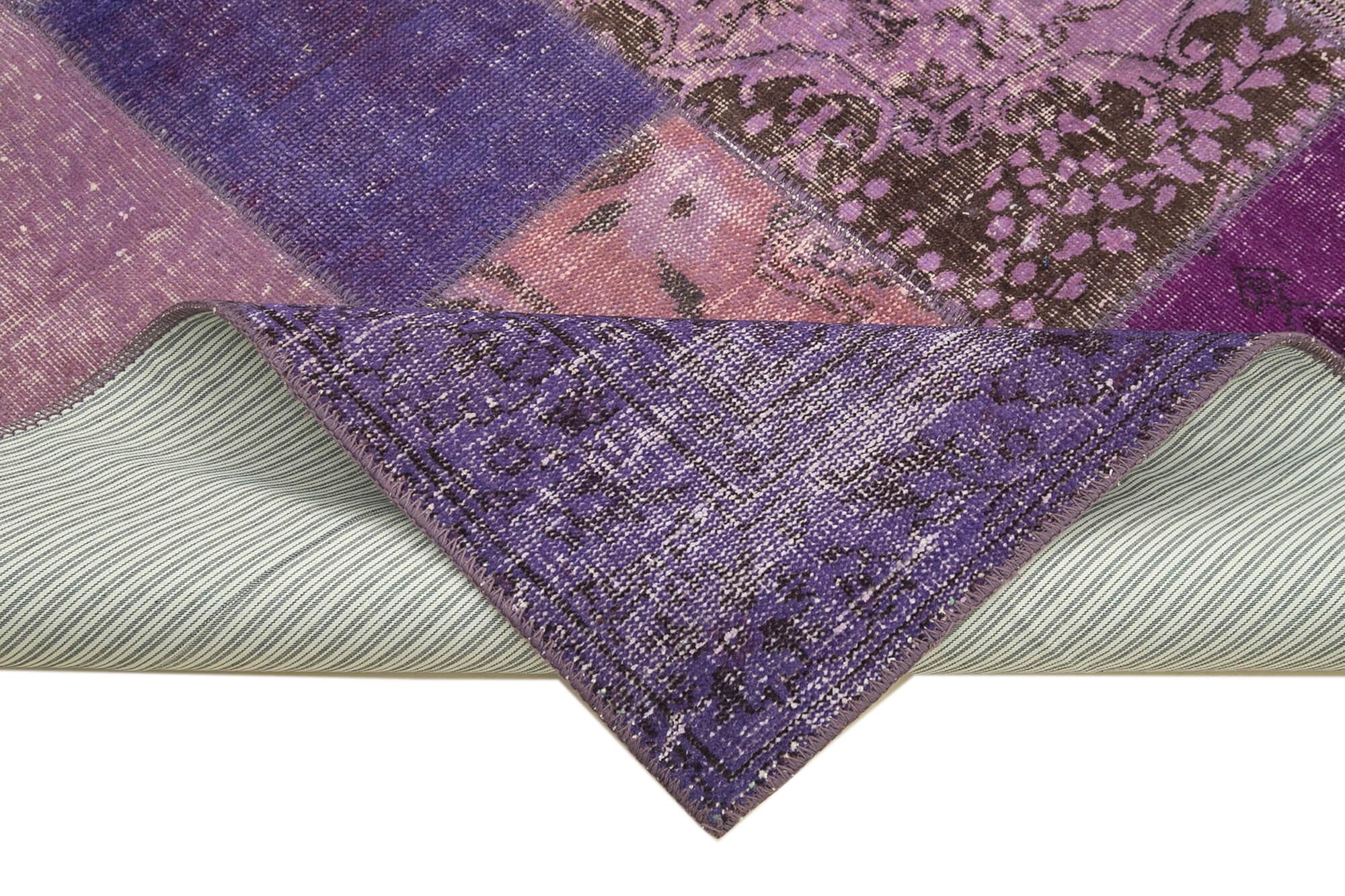 6 x 8 Purple Patchwork Rug - 2537