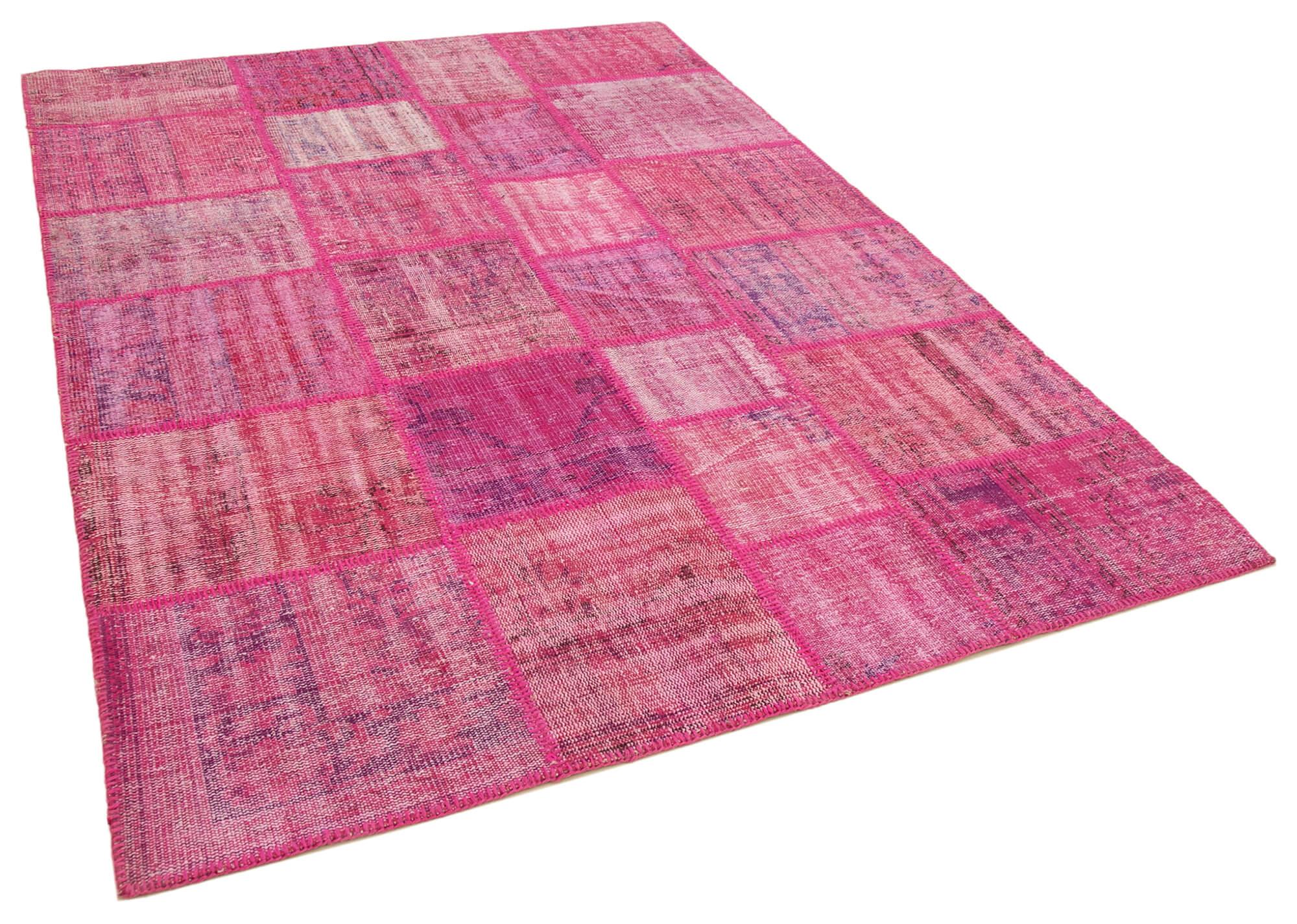 6 x 8 Pink Patchwork Rug - 2538