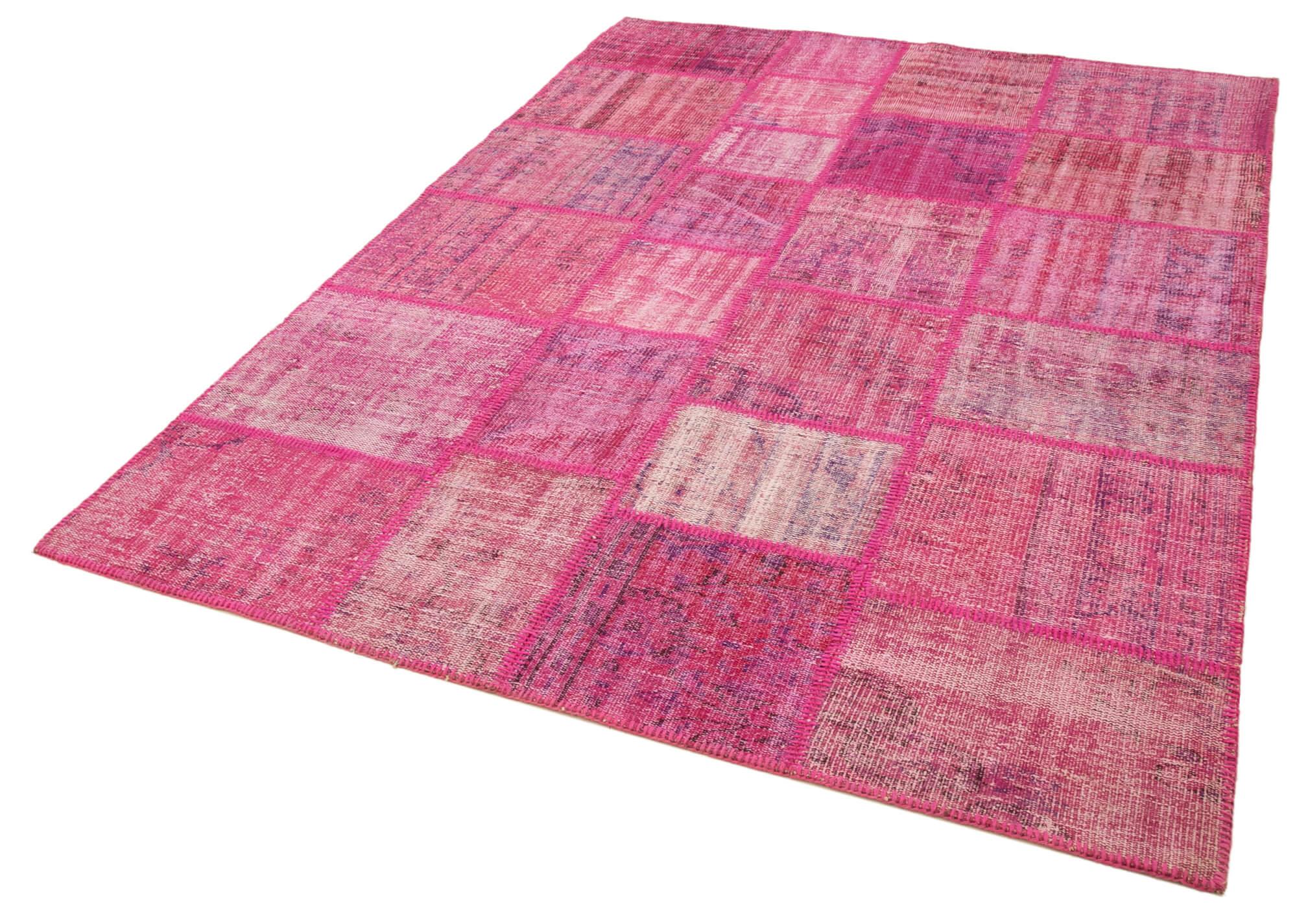 6 x 8 Pink Patchwork Rug - 2538