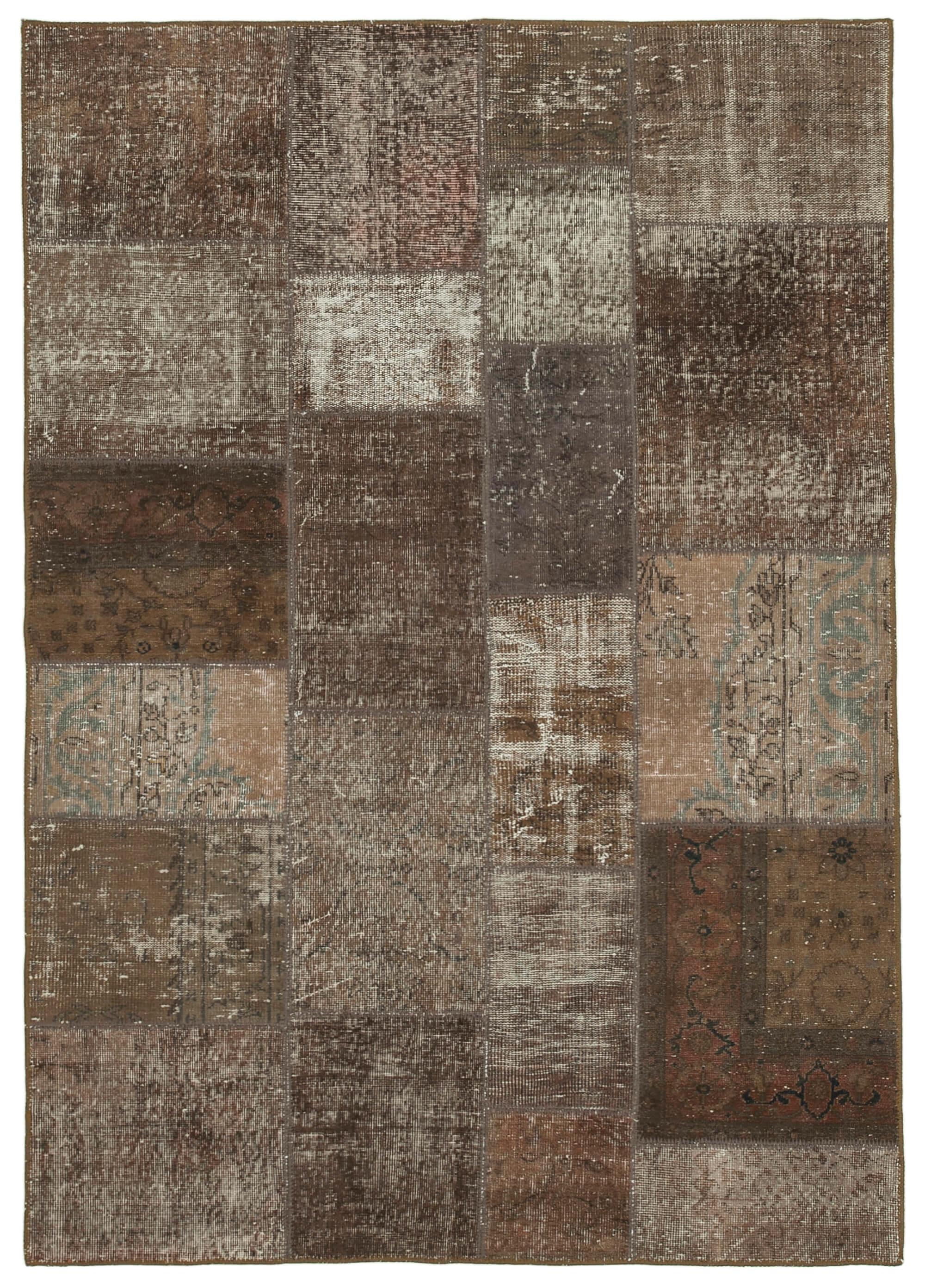 6 x 8 Brown Patchwork Rug - 2539