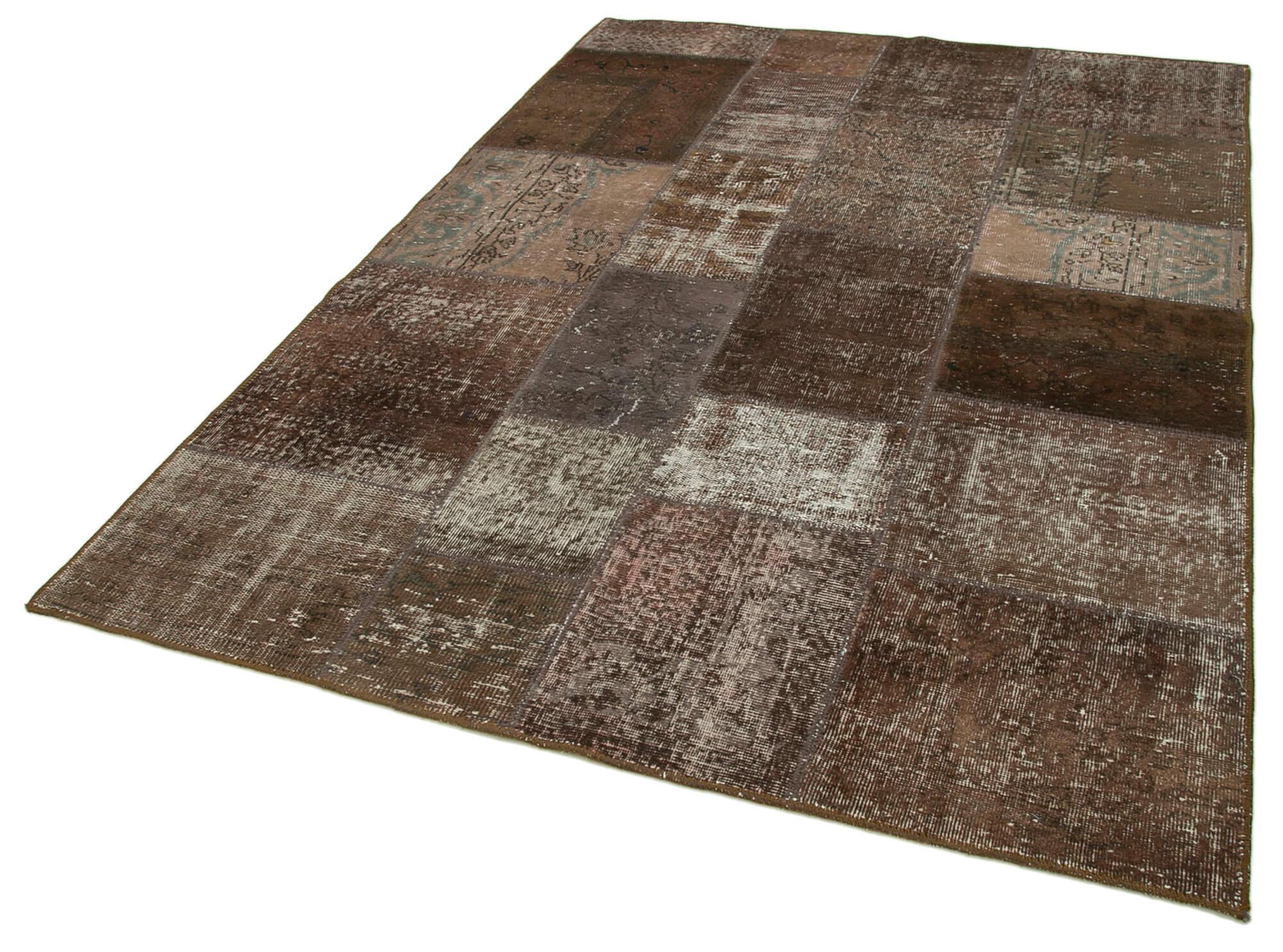 6 x 8 Brown Patchwork Rug - 2539