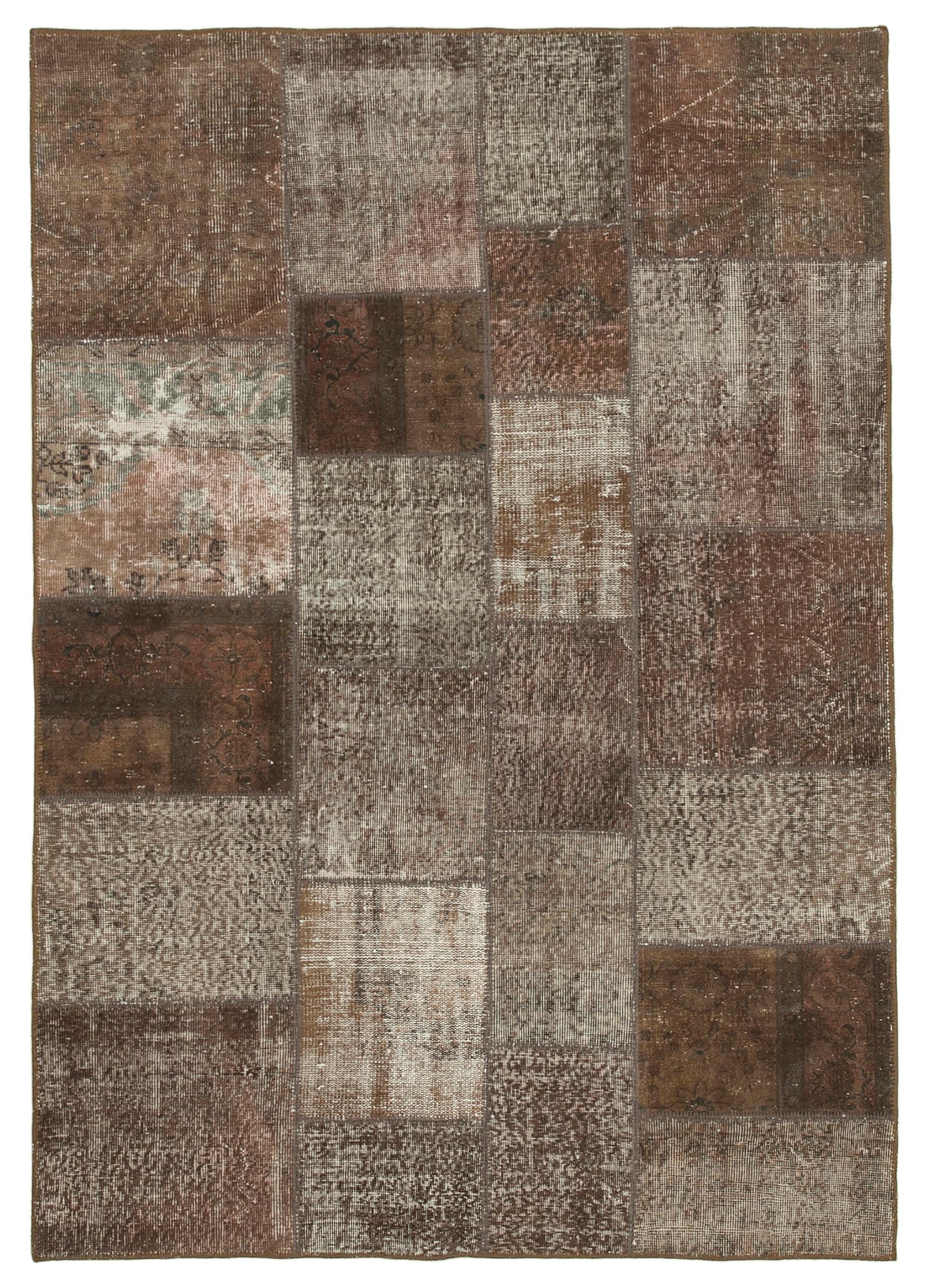 6 x 8 Brown Patchwork Rug - 2540