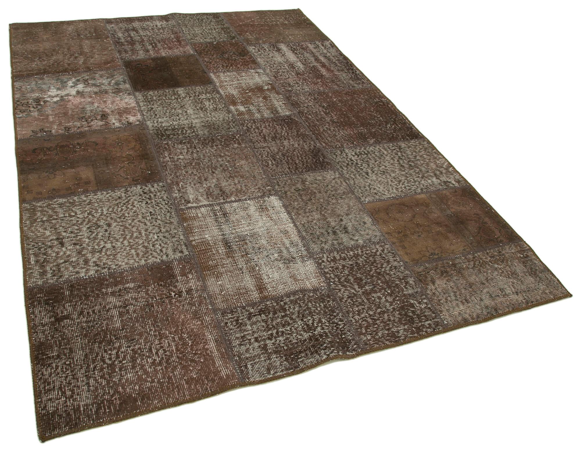 6 x 8 Brown Patchwork Rug - 2540