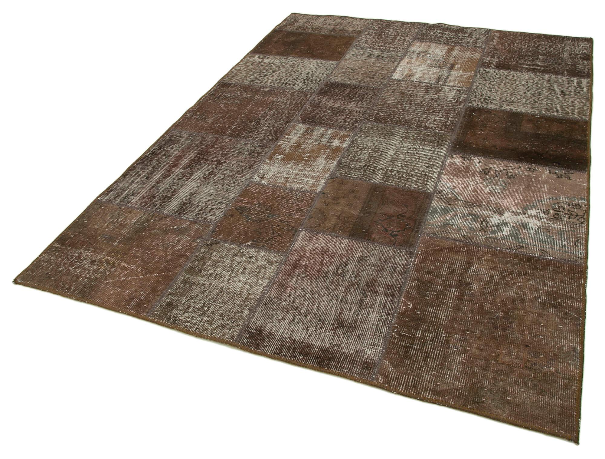 6 x 8 Brown Patchwork Rug - 2540