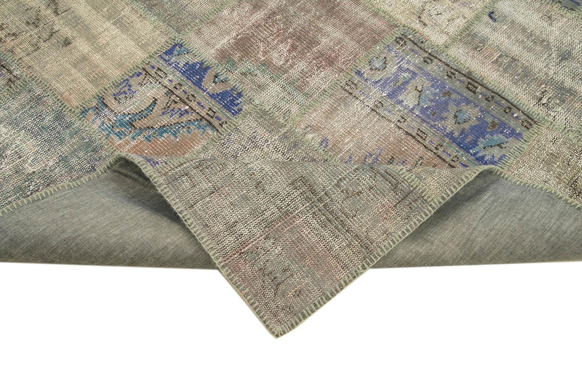 6 x 8 Grey Patchwork Rug - 2541