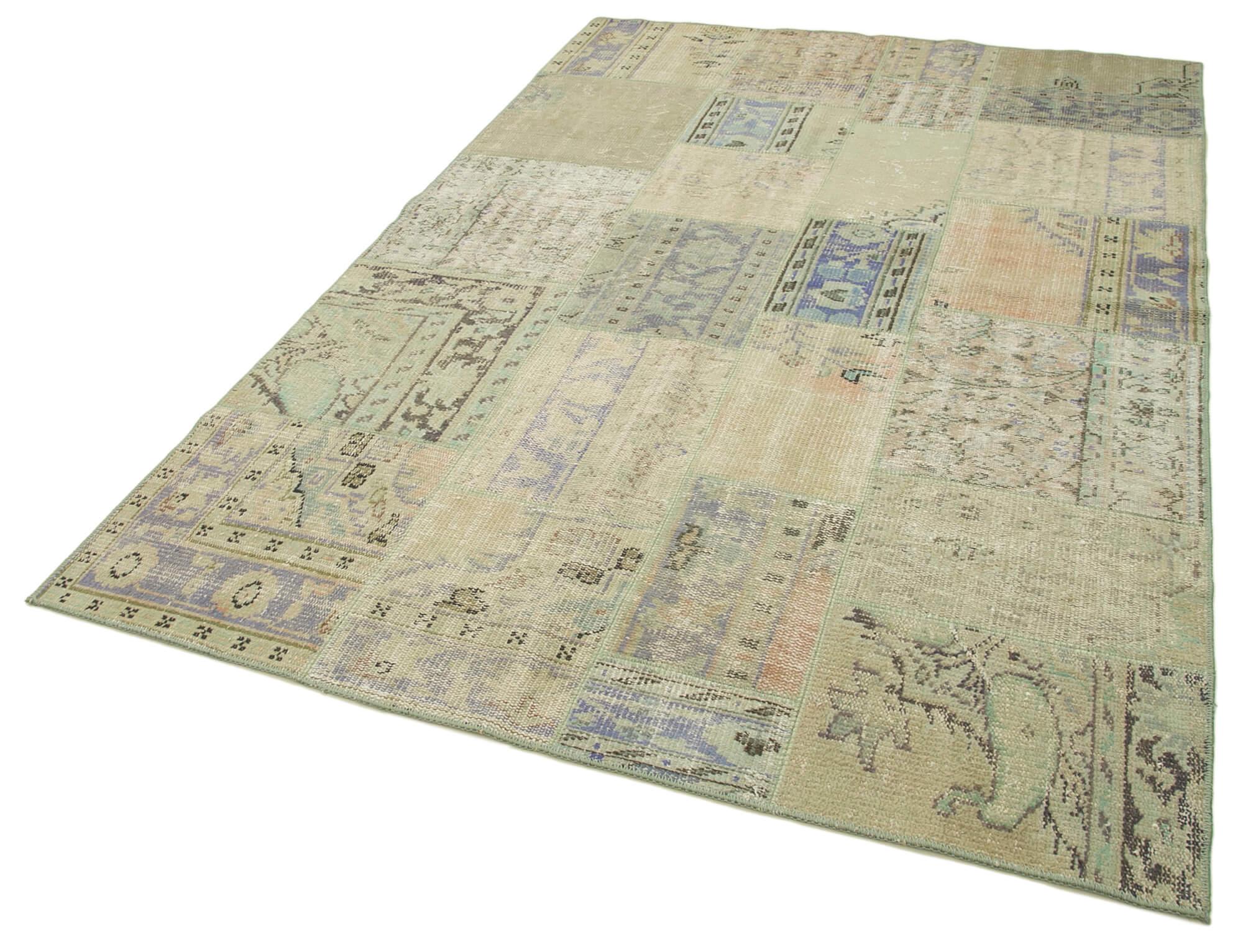 6 x 8 Beige Patchwork Rug - 2542