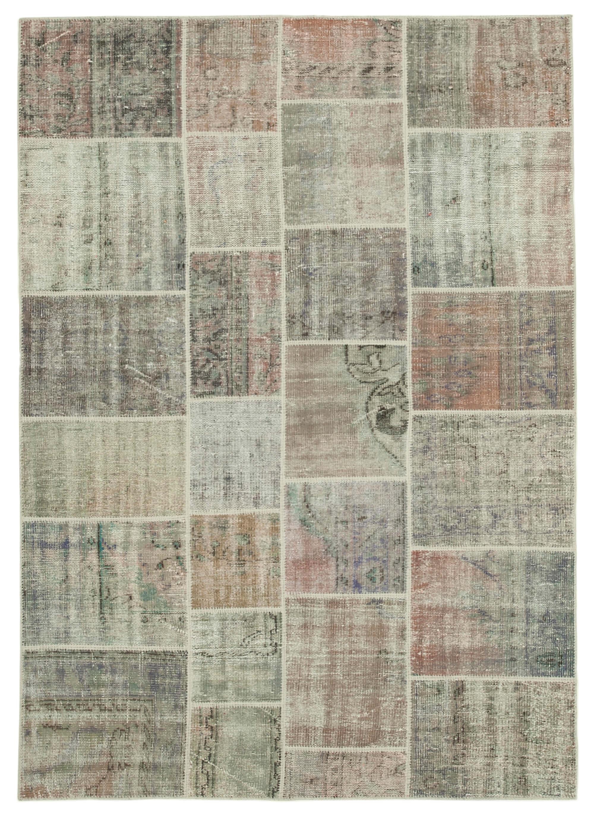 6 x 8 Grey Patchwork Rug - 2545