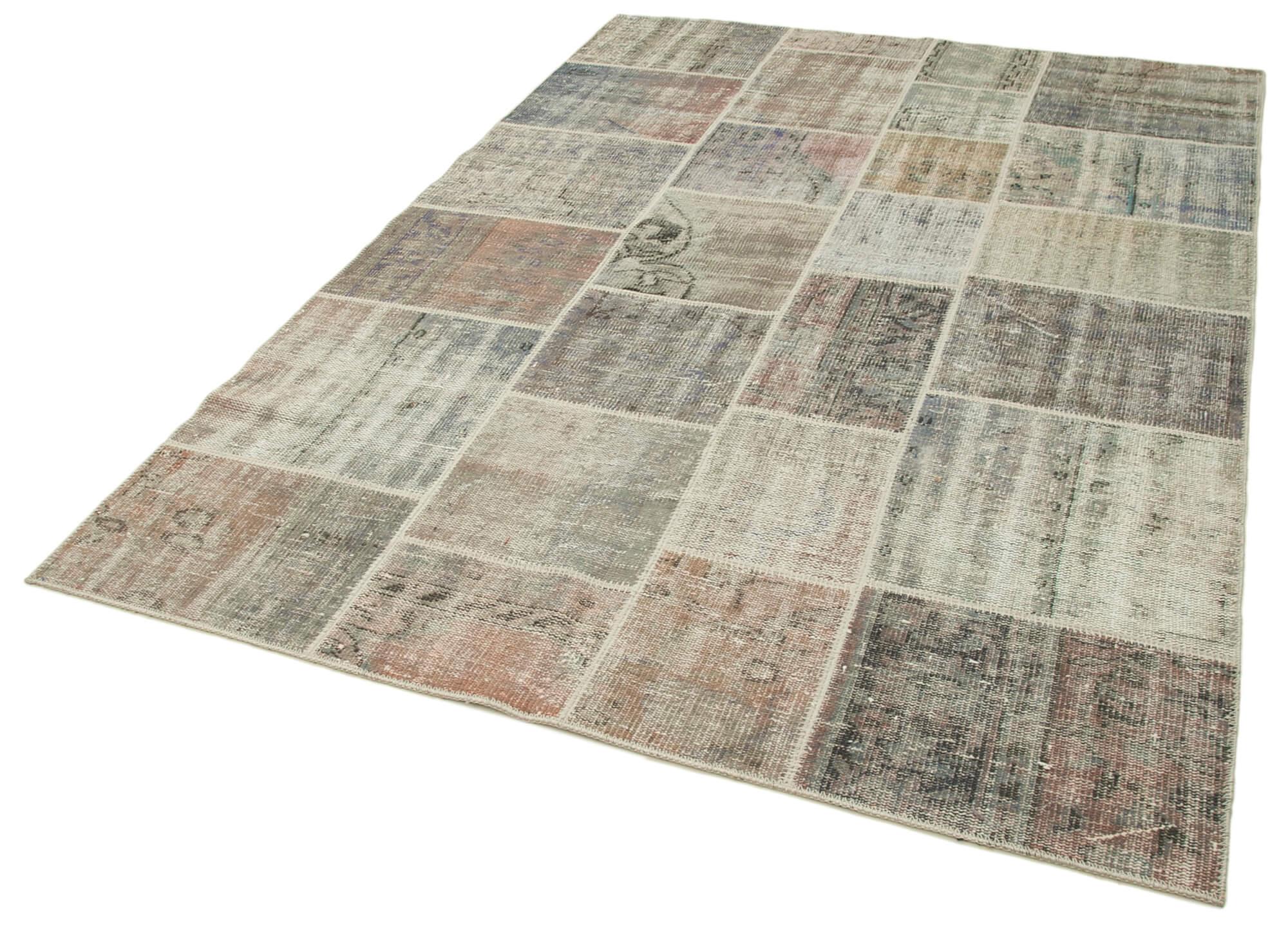 6 x 8 Grey Patchwork Rug - 2545