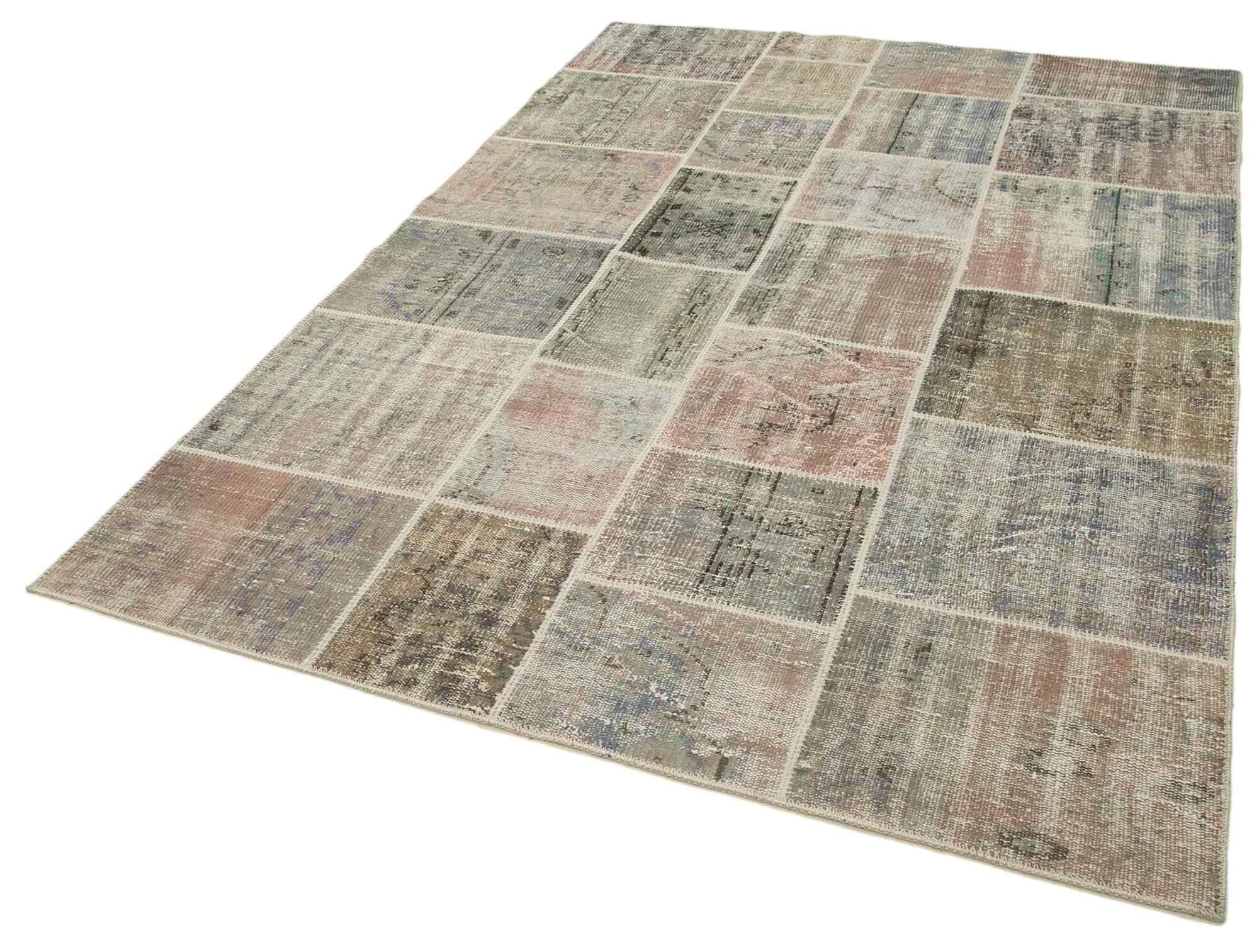 6 x 8 Grey Patchwork Rug - 2546