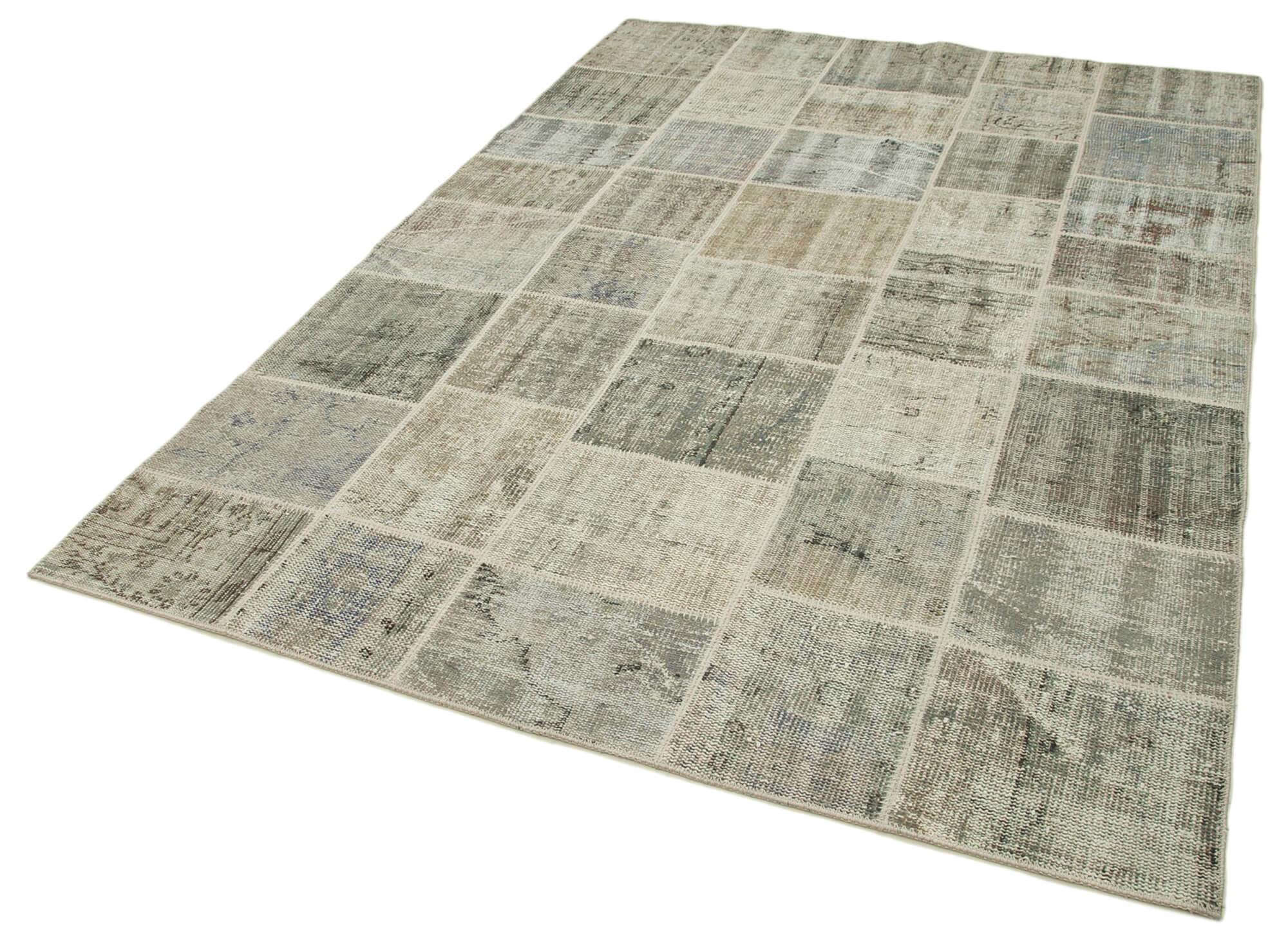 6 x 8 Grey Patchwork Rug - 2547