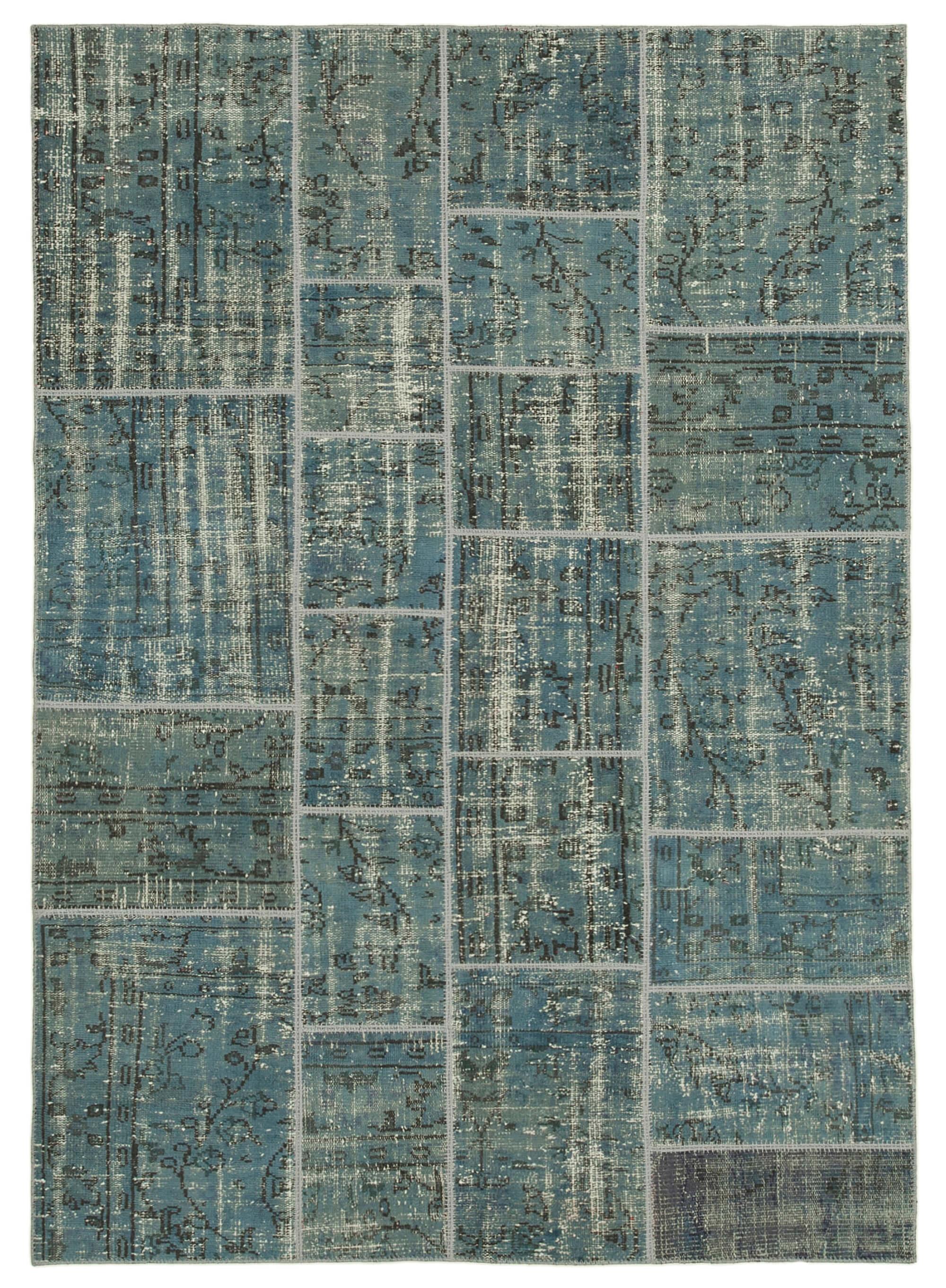 6 x 8 Blue Patchwork Rug - 2548