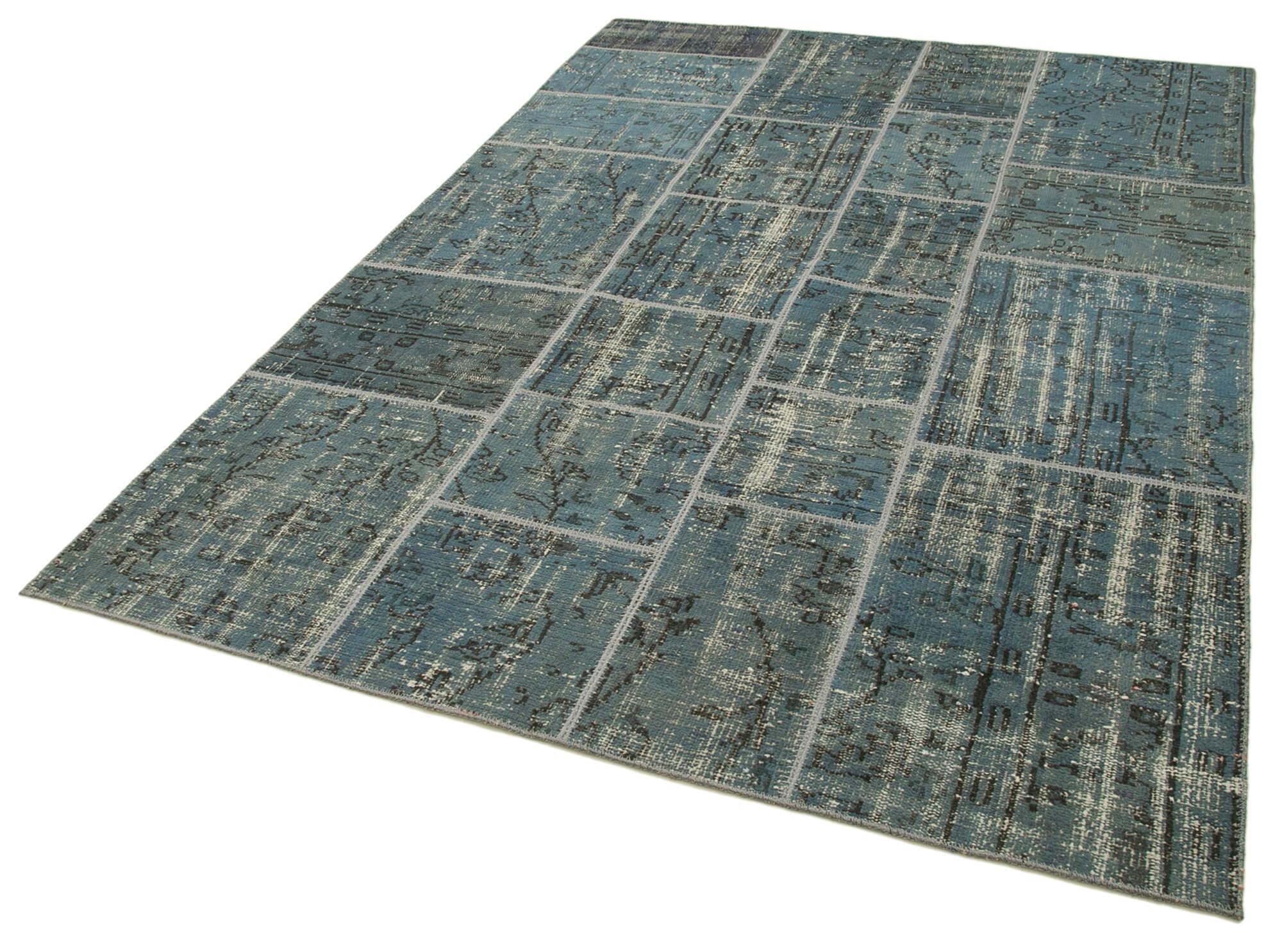 6 x 8 Blue Patchwork Rug - 2548