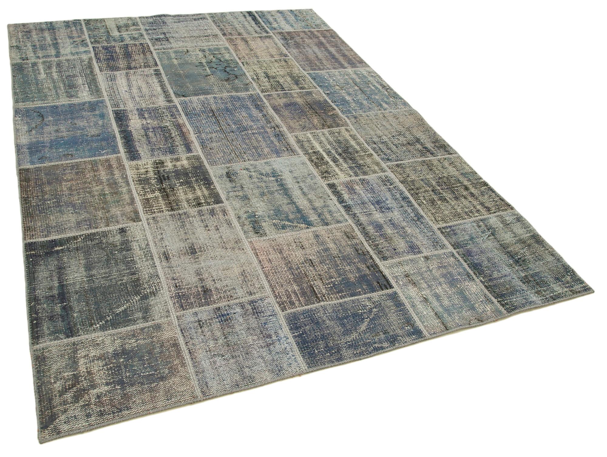 6 x 8 Grey Patchwork Rug - 2549