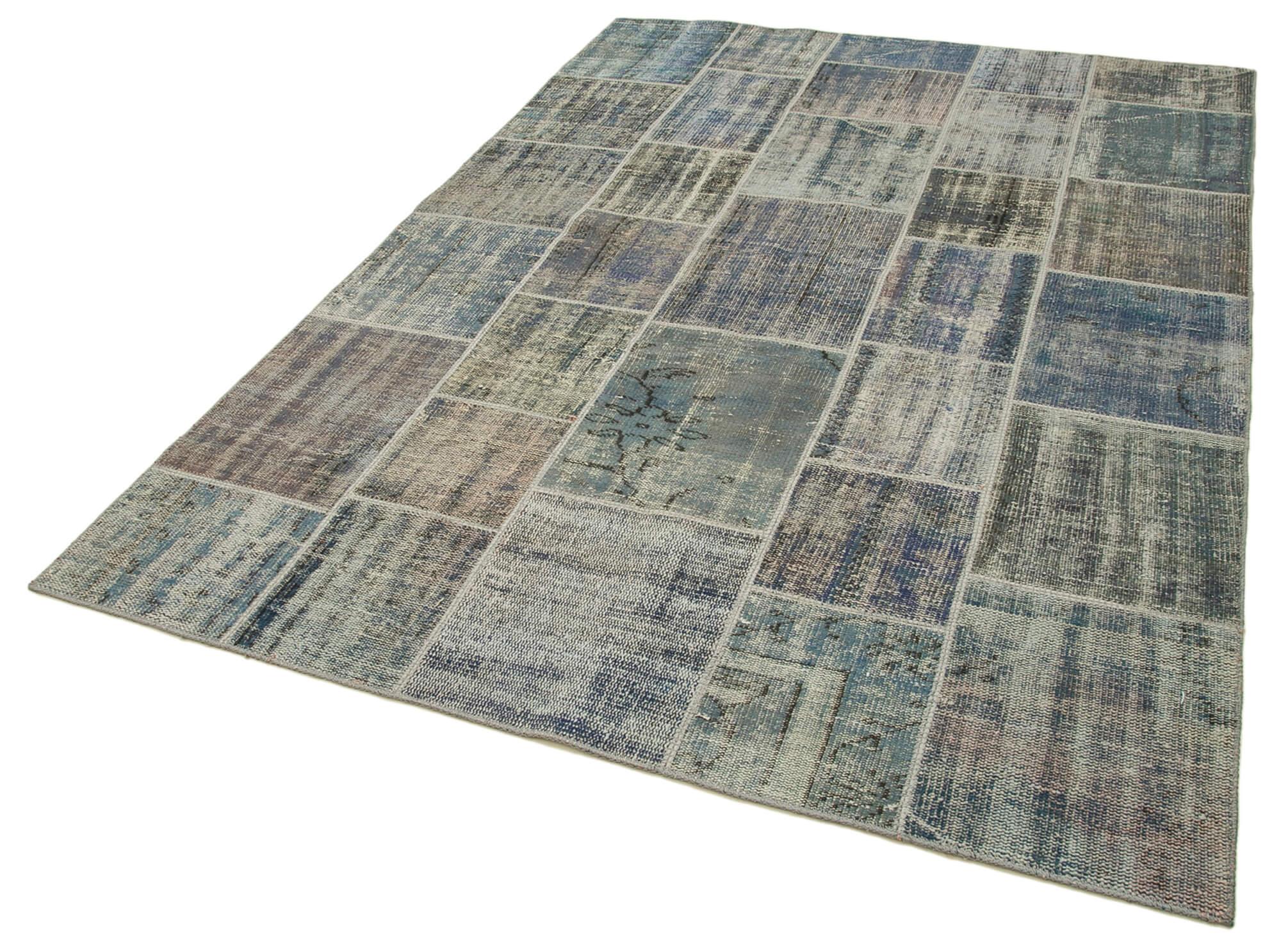 6 x 8 Grey Patchwork Rug - 2549