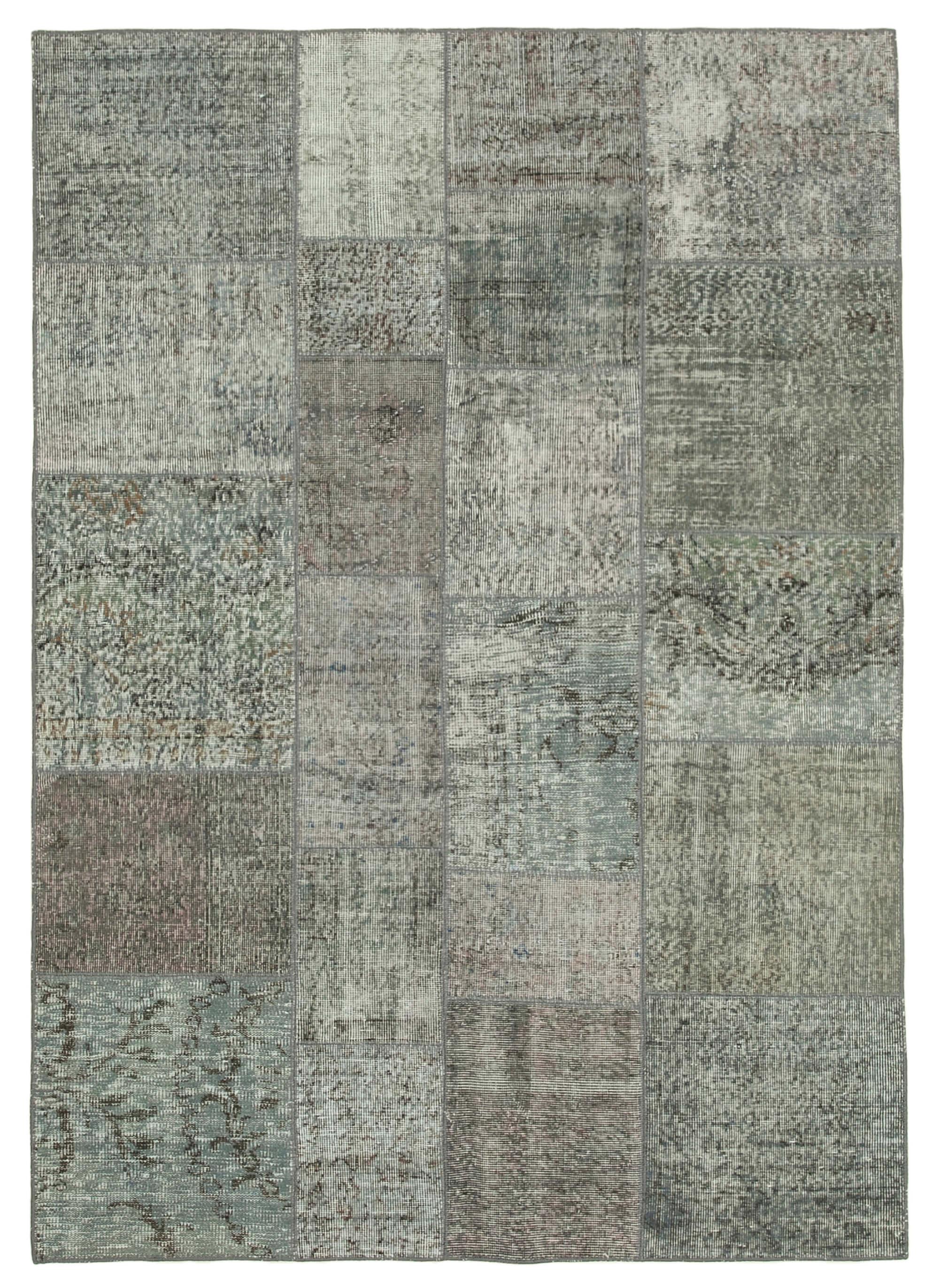 6 x 8 Grey Patchwork Rug - 2551