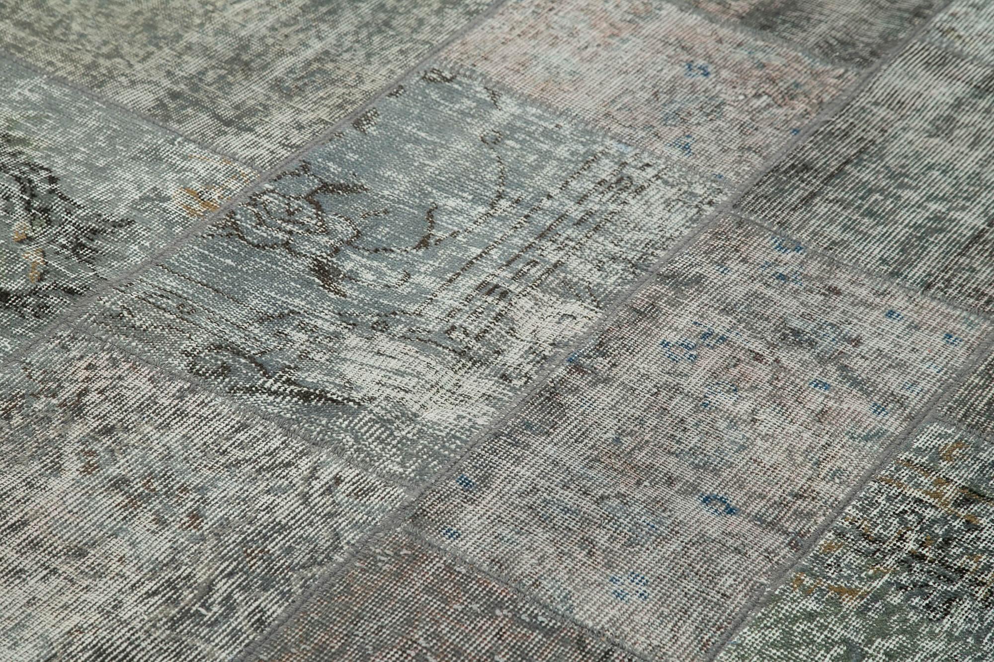 6 x 8 Grey Patchwork Rug - 2551