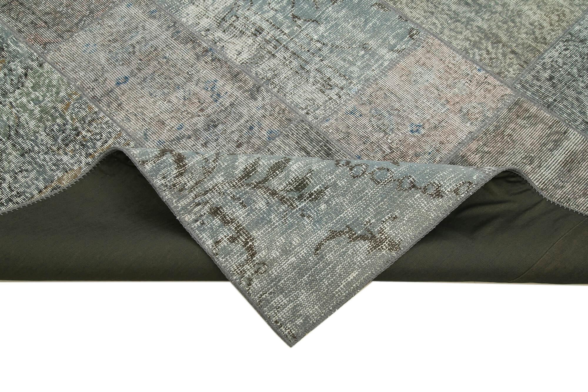 6 x 8 Grey Patchwork Rug - 2551